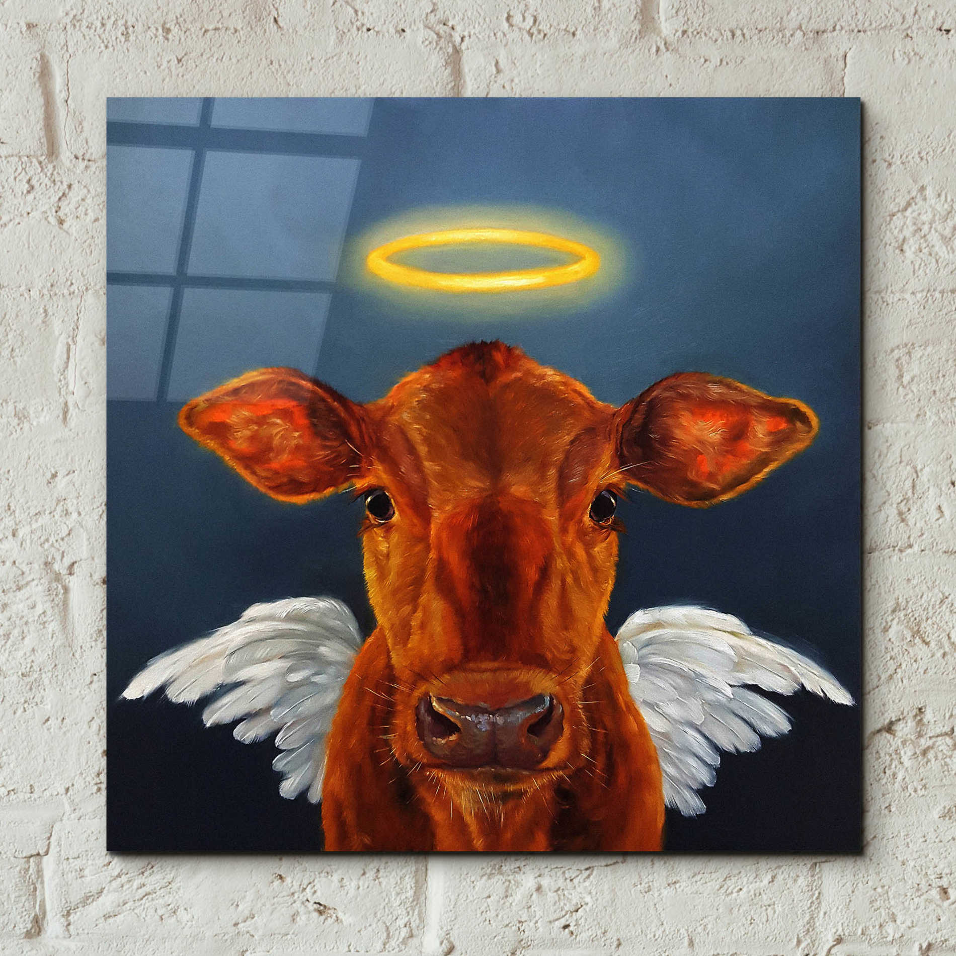 Epic Art 'Holy Cow' by Lucia Heffernan, Acrylic Glass Wall Art,12x12