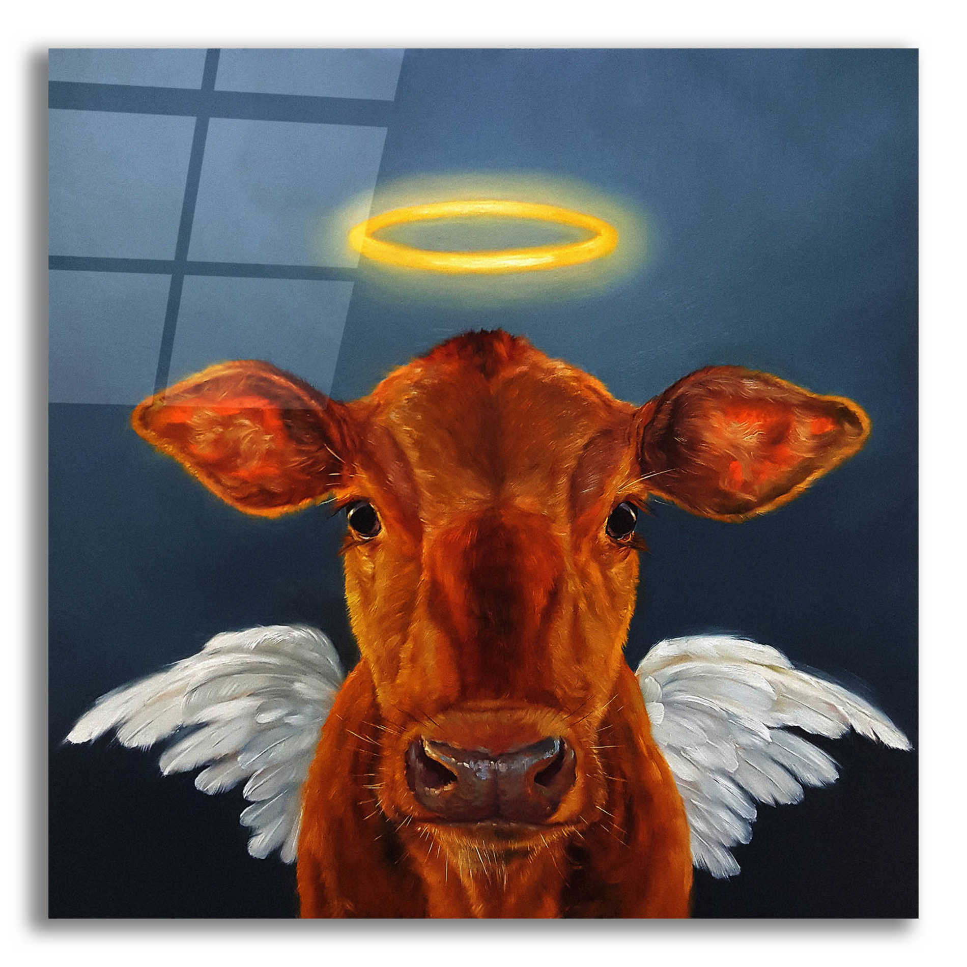 Epic Art 'Holy Cow' by Lucia Heffernan, Acrylic Glass Wall Art,12x12