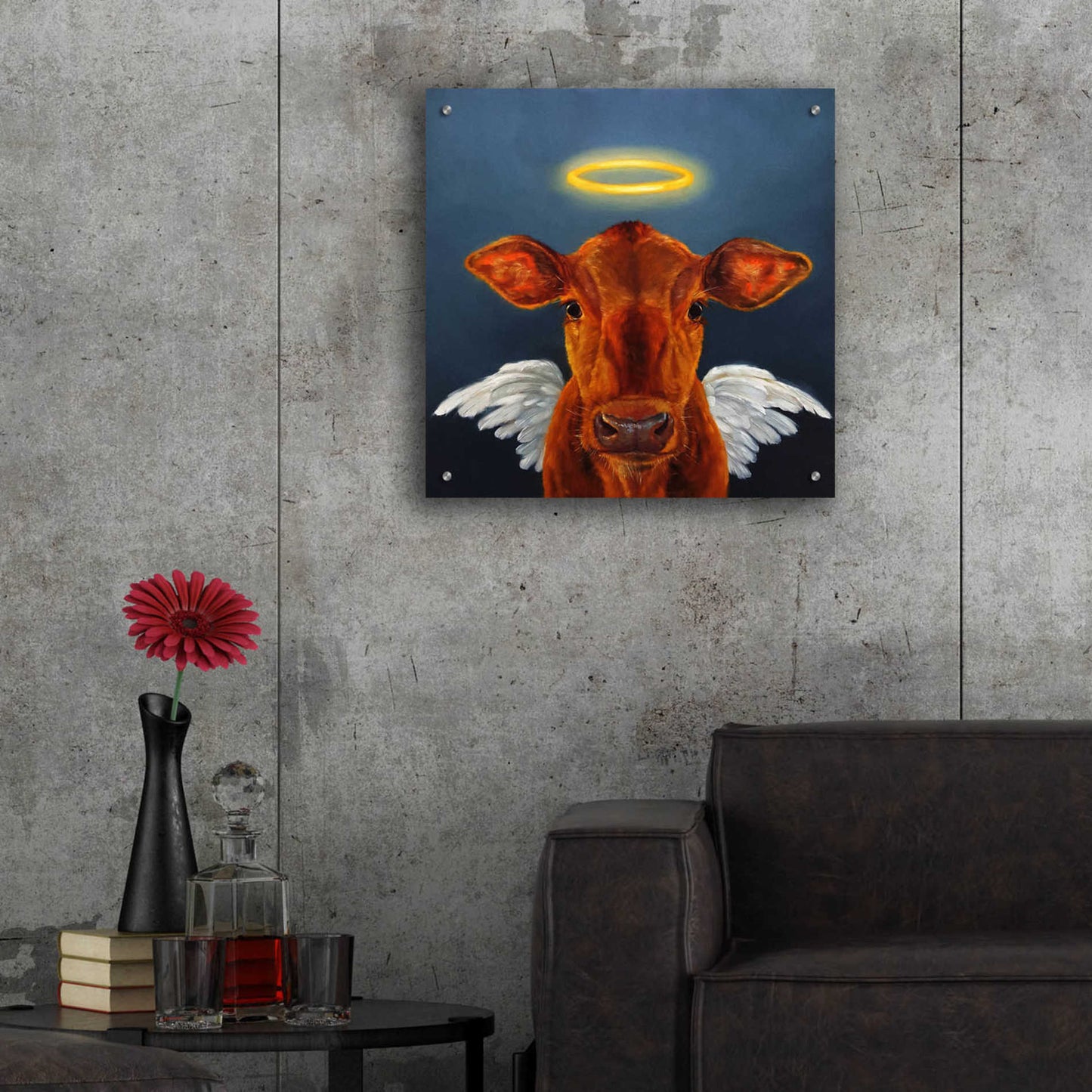 Epic Art 'Holy Cow' by Lucia Heffernan, Acrylic Glass Wall Art,24x24