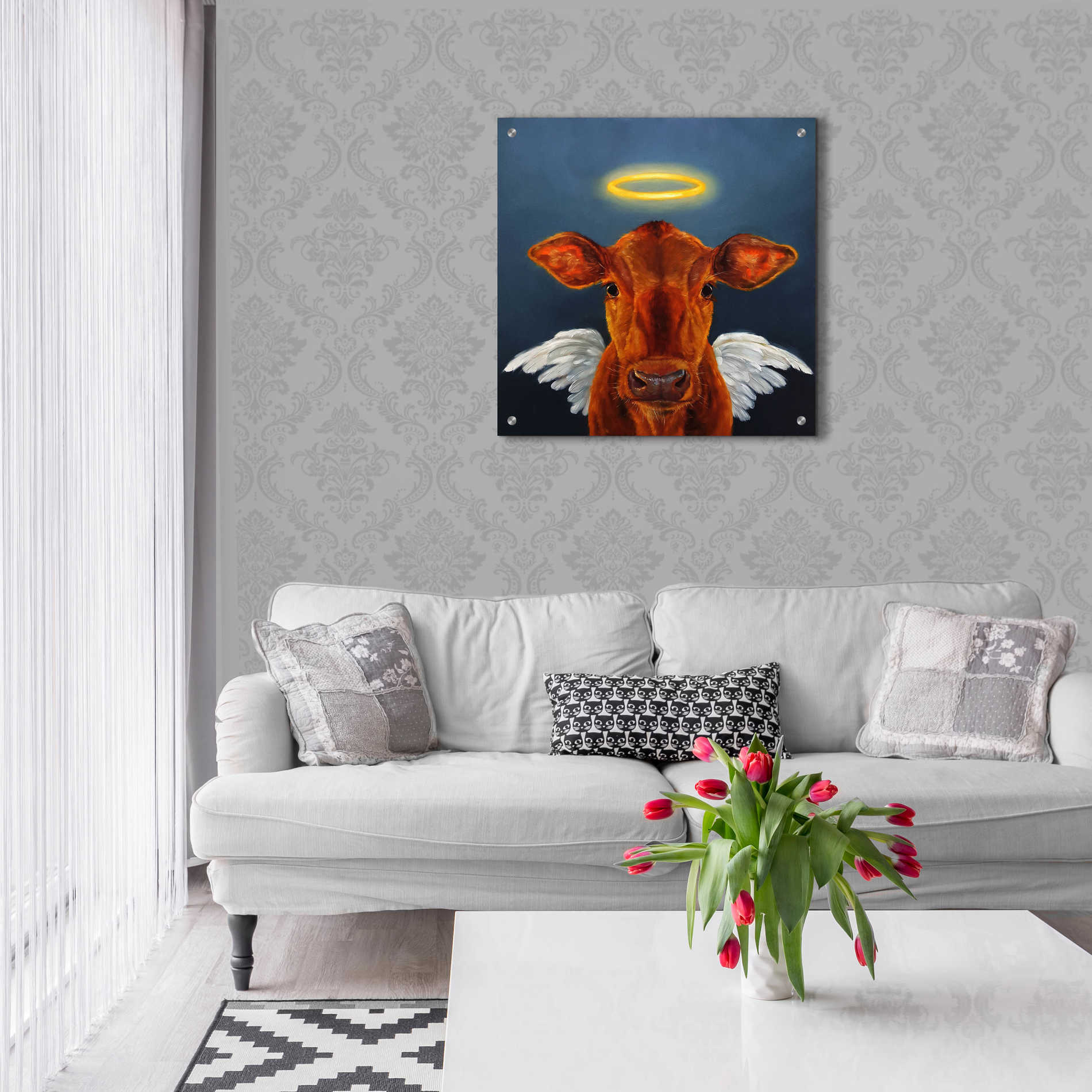 Epic Art 'Holy Cow' by Lucia Heffernan, Acrylic Glass Wall Art,24x24