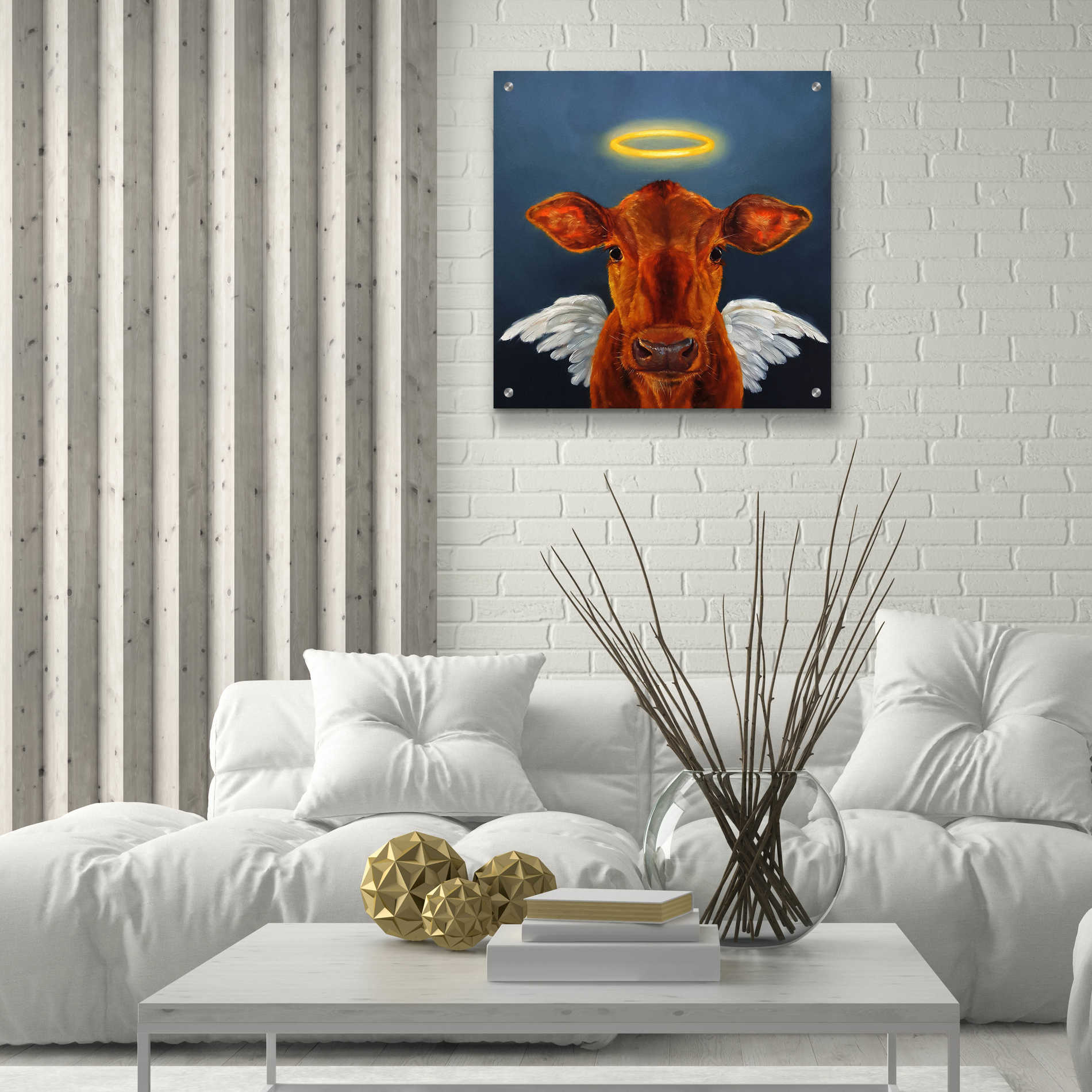 Epic Art 'Holy Cow' by Lucia Heffernan, Acrylic Glass Wall Art,24x24