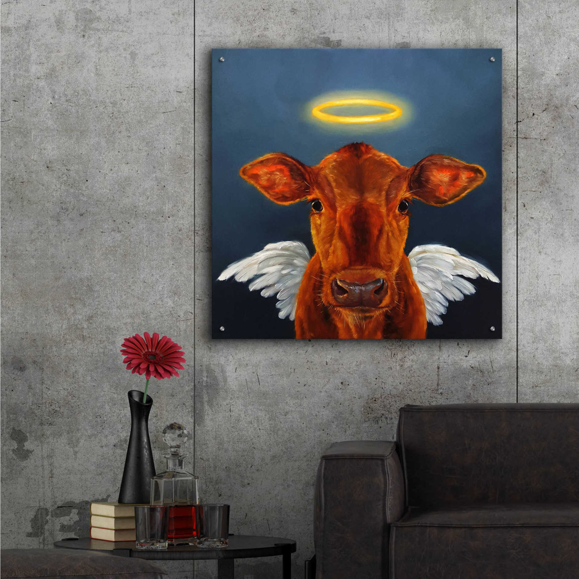 Epic Art 'Holy Cow' by Lucia Heffernan, Acrylic Glass Wall Art,36x36