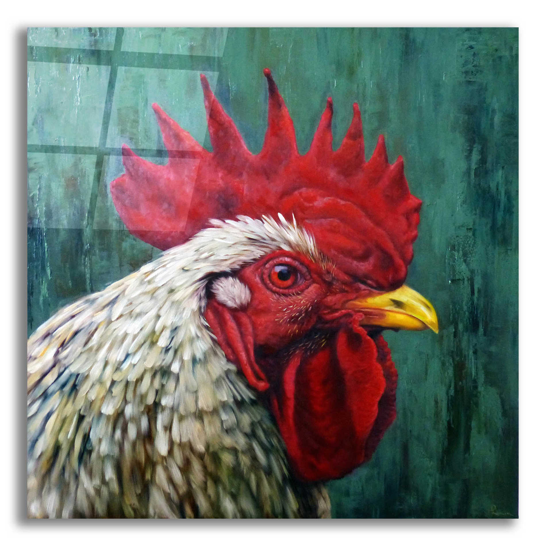 Epic Art 'Big Red' by Lucia Heffernan, Acrylic Glass Wall Art,12x12