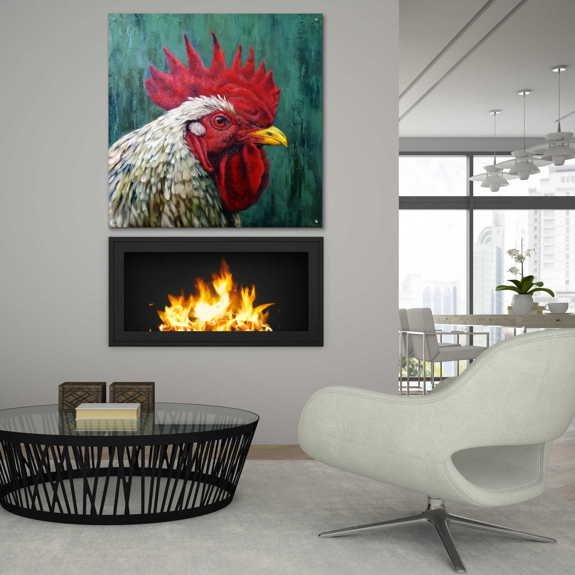 Epic Art 'Big Red' by Lucia Heffernan, Acrylic Glass Wall Art,36x36