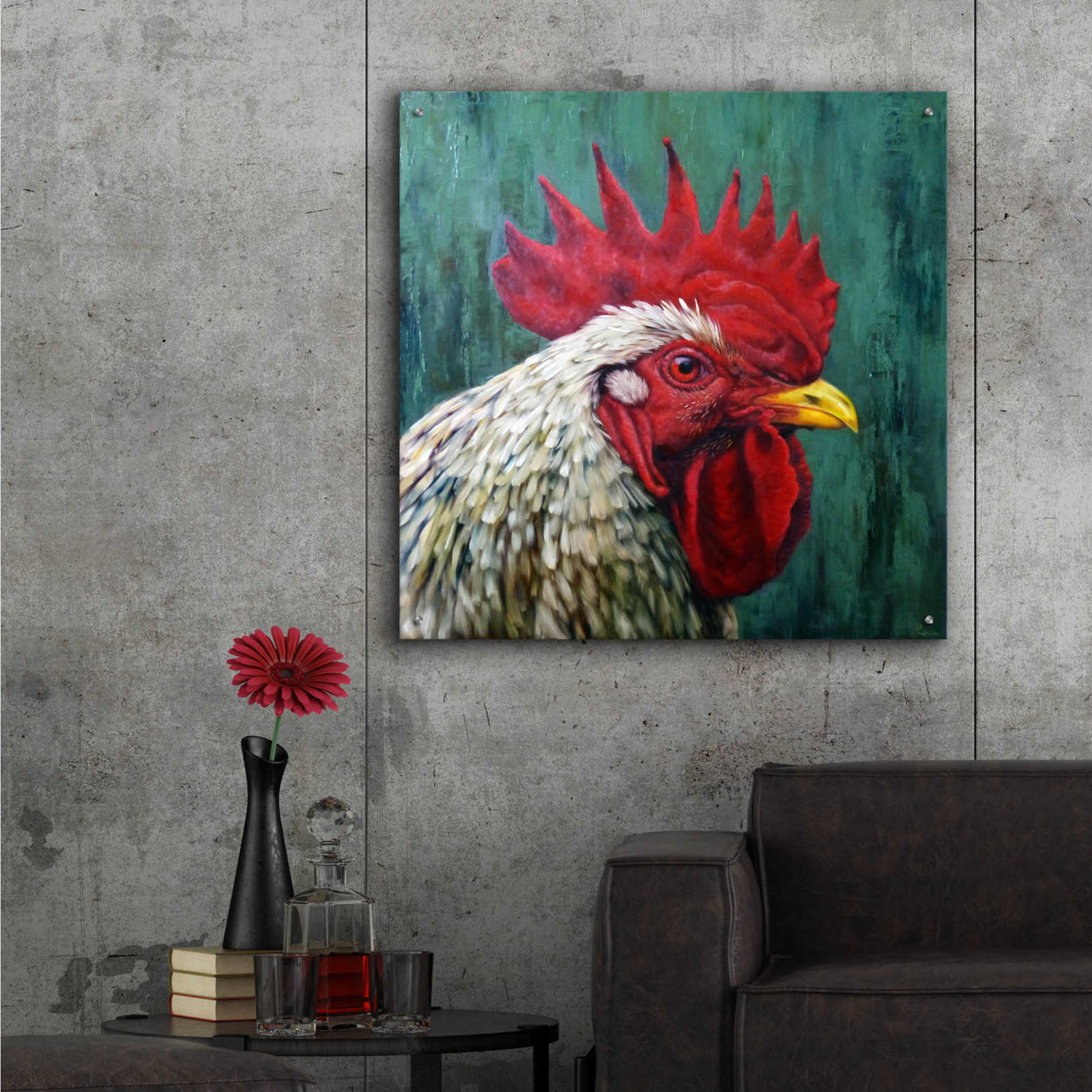 Epic Art 'Big Red' by Lucia Heffernan, Acrylic Glass Wall Art,36x36