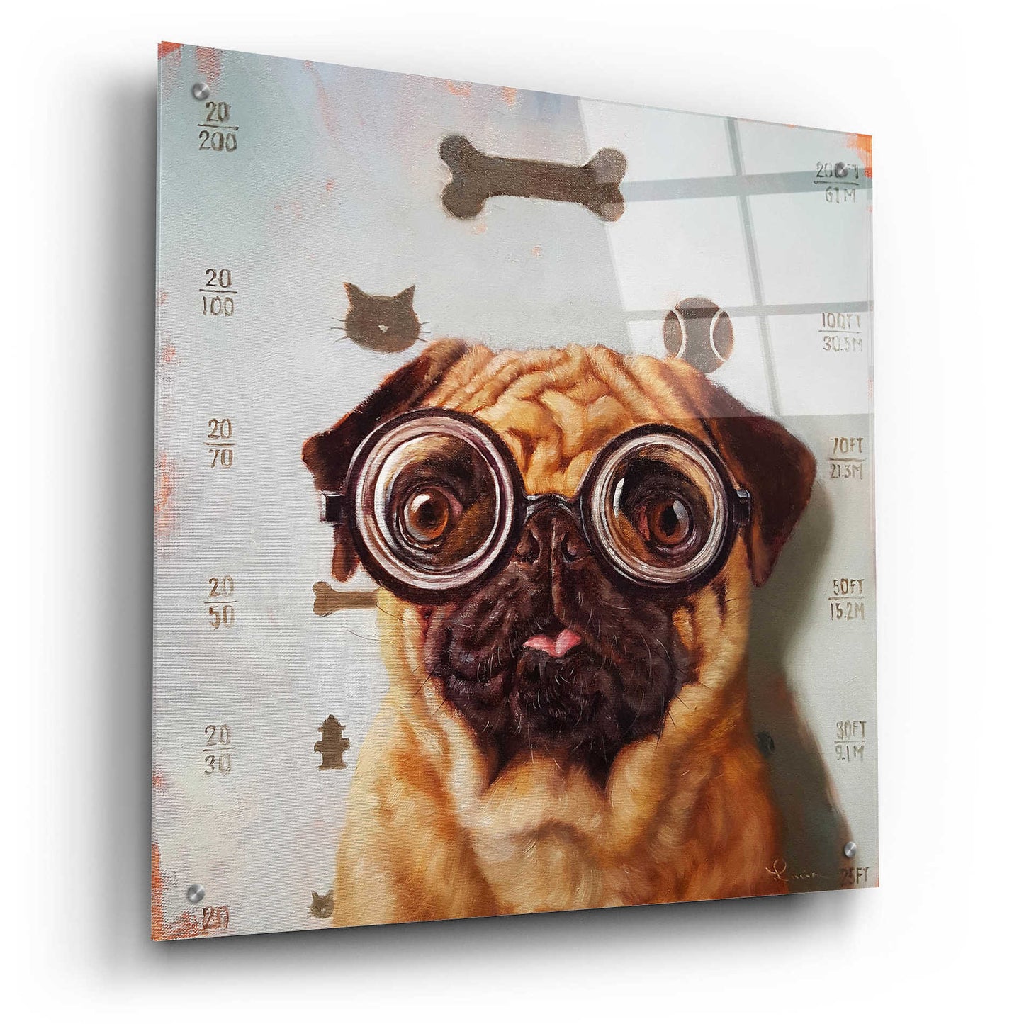 Epic Art 'Canine Eye Exam' by Lucia Heffernan, Acrylic Glass Wall Art,24x24