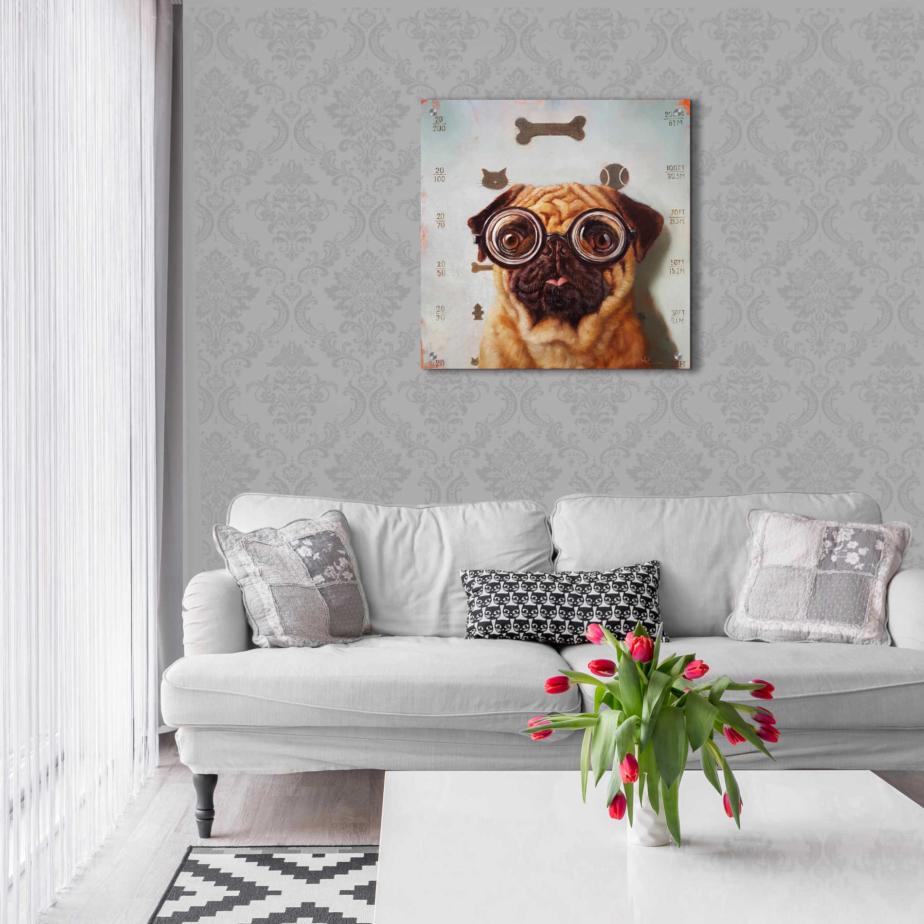 Epic Art 'Canine Eye Exam' by Lucia Heffernan, Acrylic Glass Wall Art,24x24