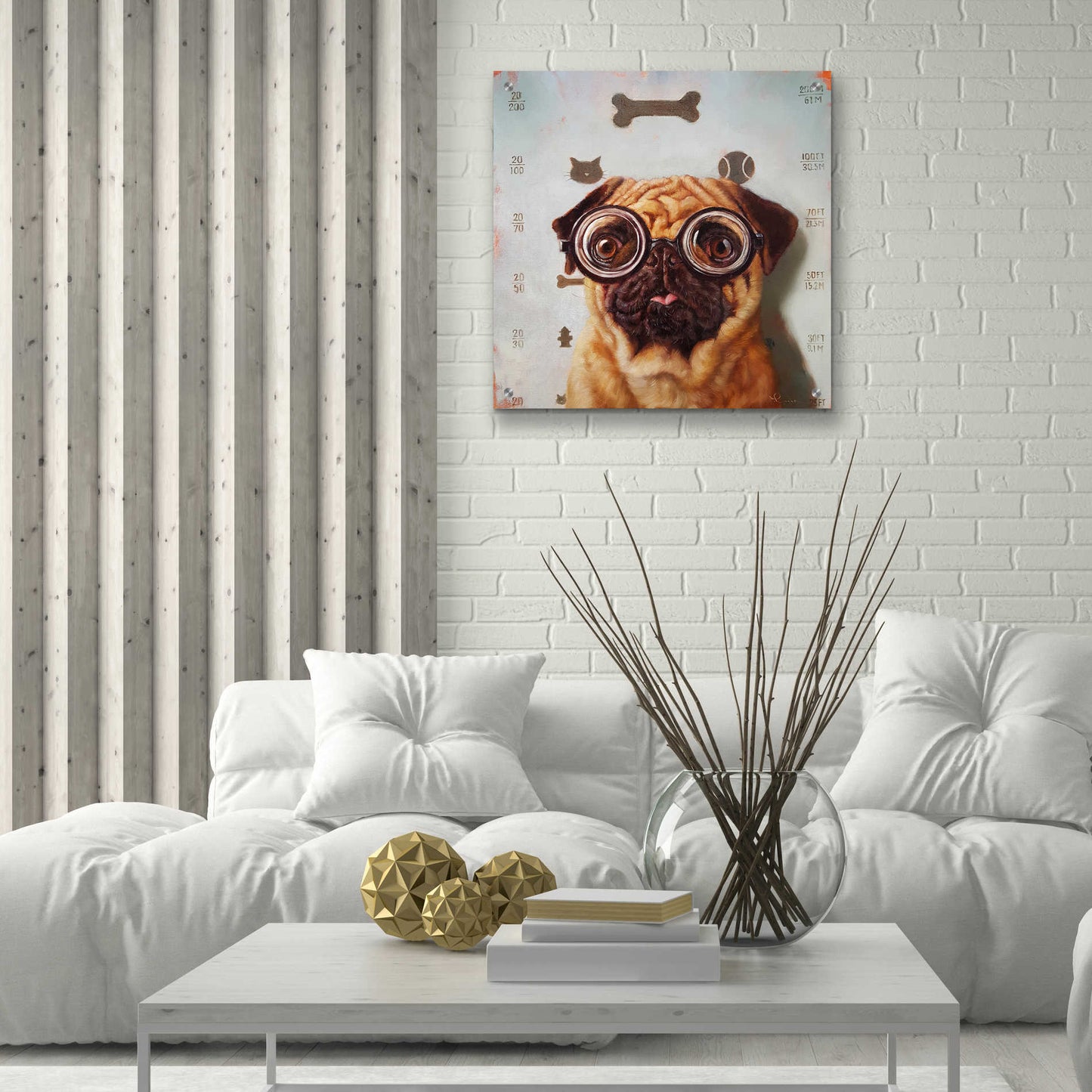 Epic Art 'Canine Eye Exam' by Lucia Heffernan, Acrylic Glass Wall Art,24x24