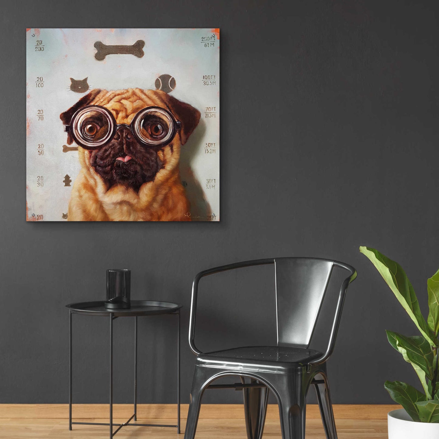 Epic Art 'Canine Eye Exam' by Lucia Heffernan, Acrylic Glass Wall Art,36x36