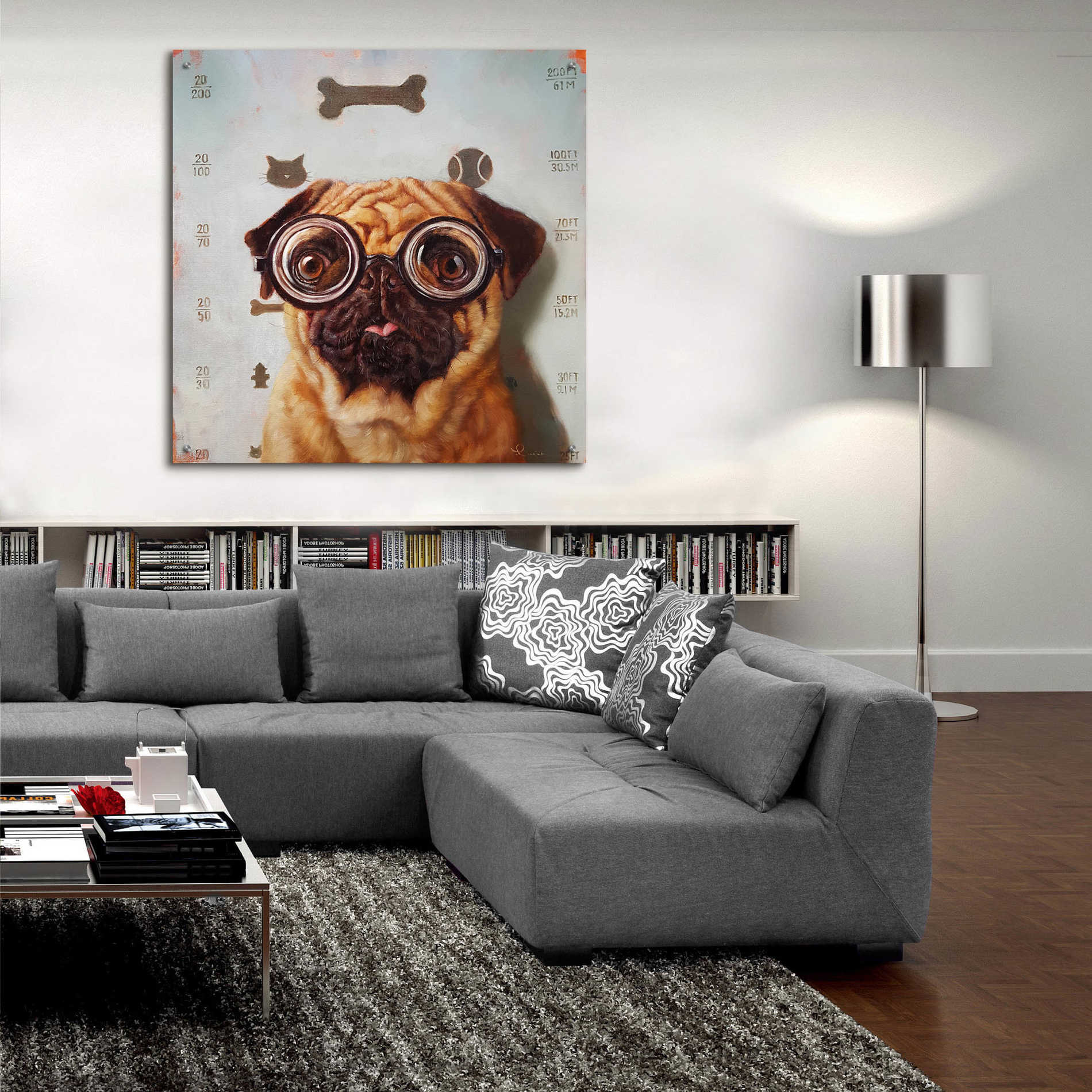 Epic Art 'Canine Eye Exam' by Lucia Heffernan, Acrylic Glass Wall Art,36x36