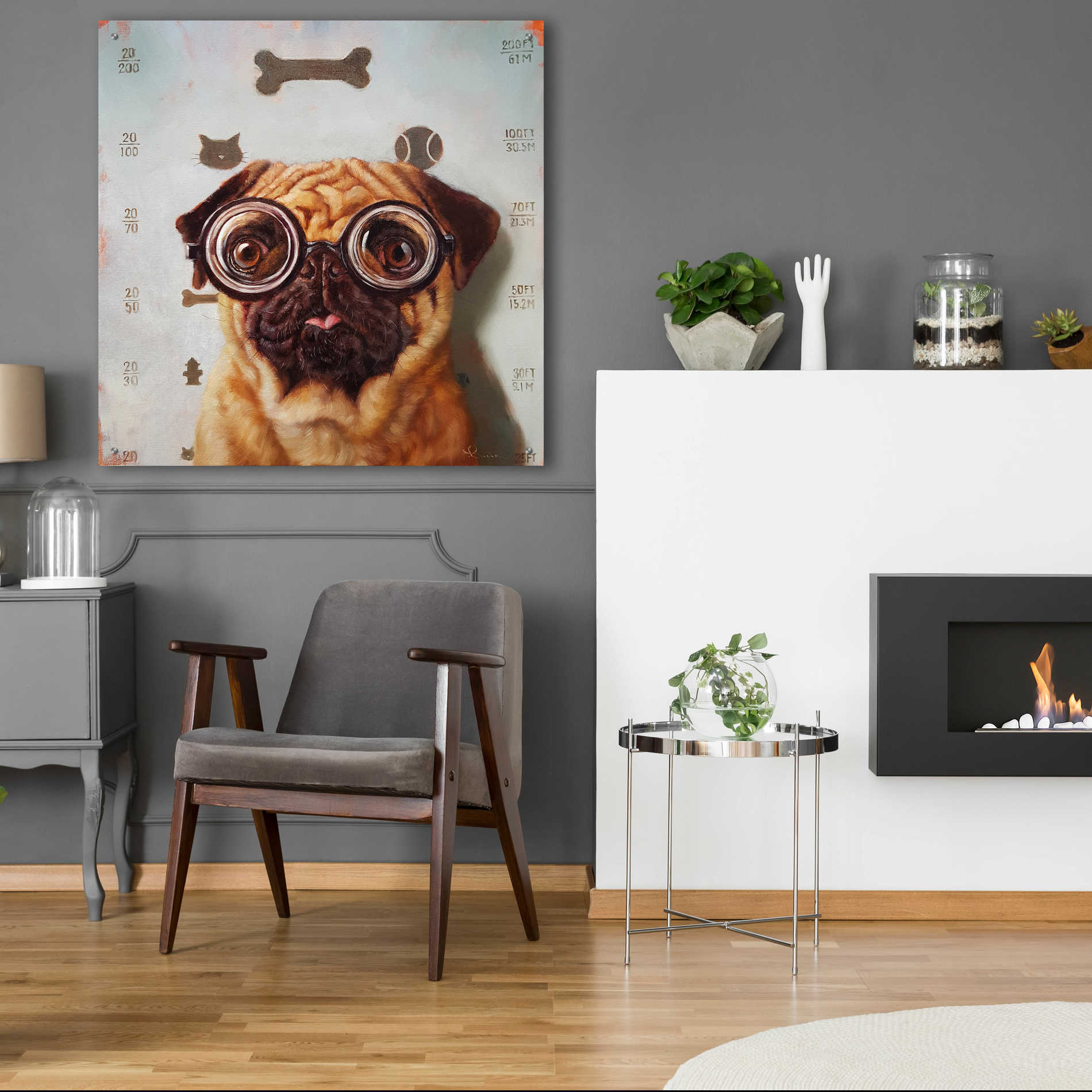 Epic Art 'Canine Eye Exam' by Lucia Heffernan, Acrylic Glass Wall Art,36x36