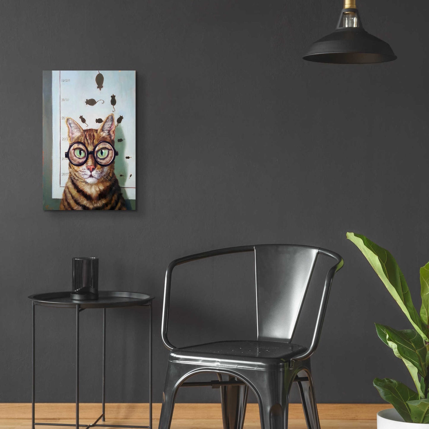 Epic Art 'Feline Eye Exam' by Lucia Heffernan, Acrylic Glass Wall Art,16x24