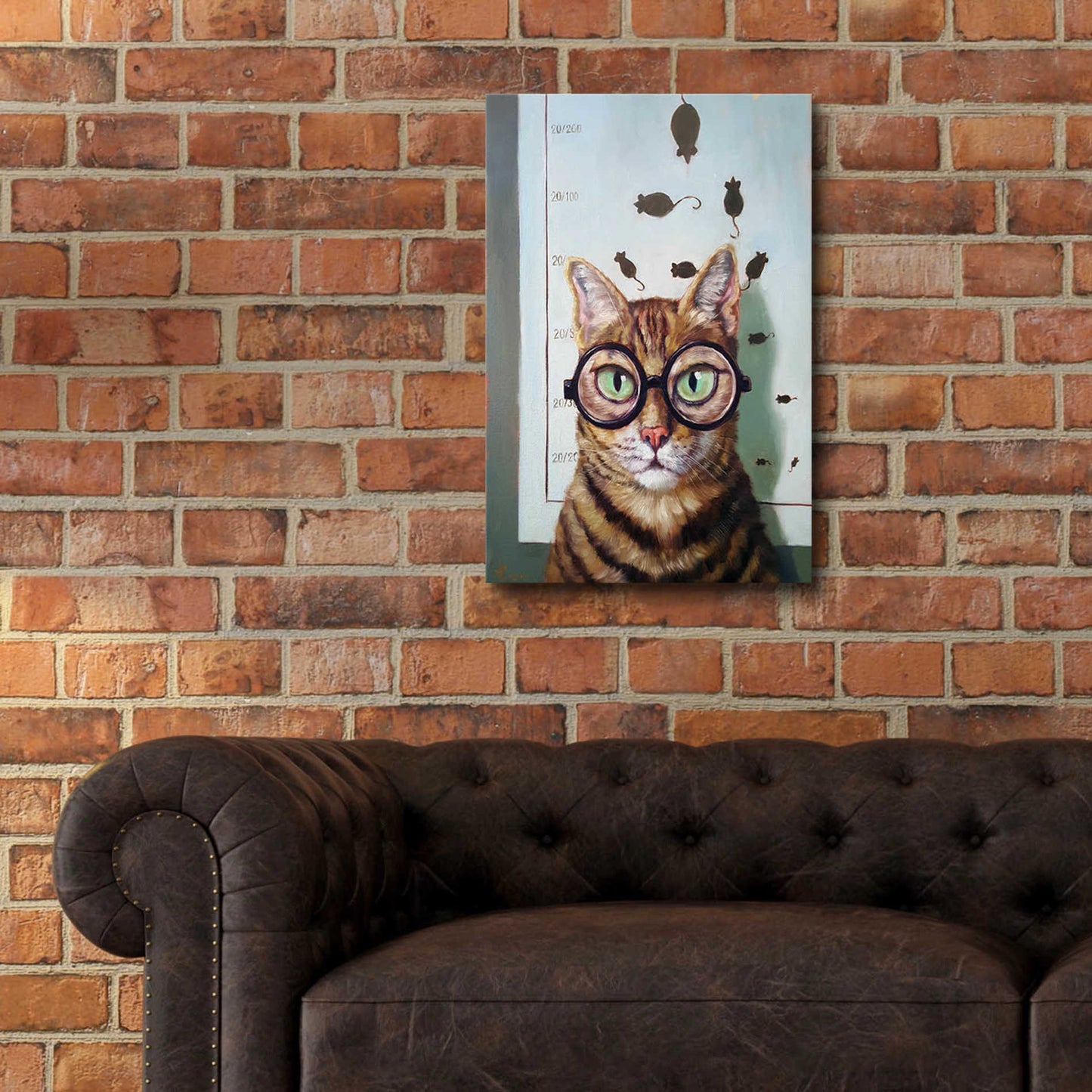 Epic Art 'Feline Eye Exam' by Lucia Heffernan, Acrylic Glass Wall Art,16x24