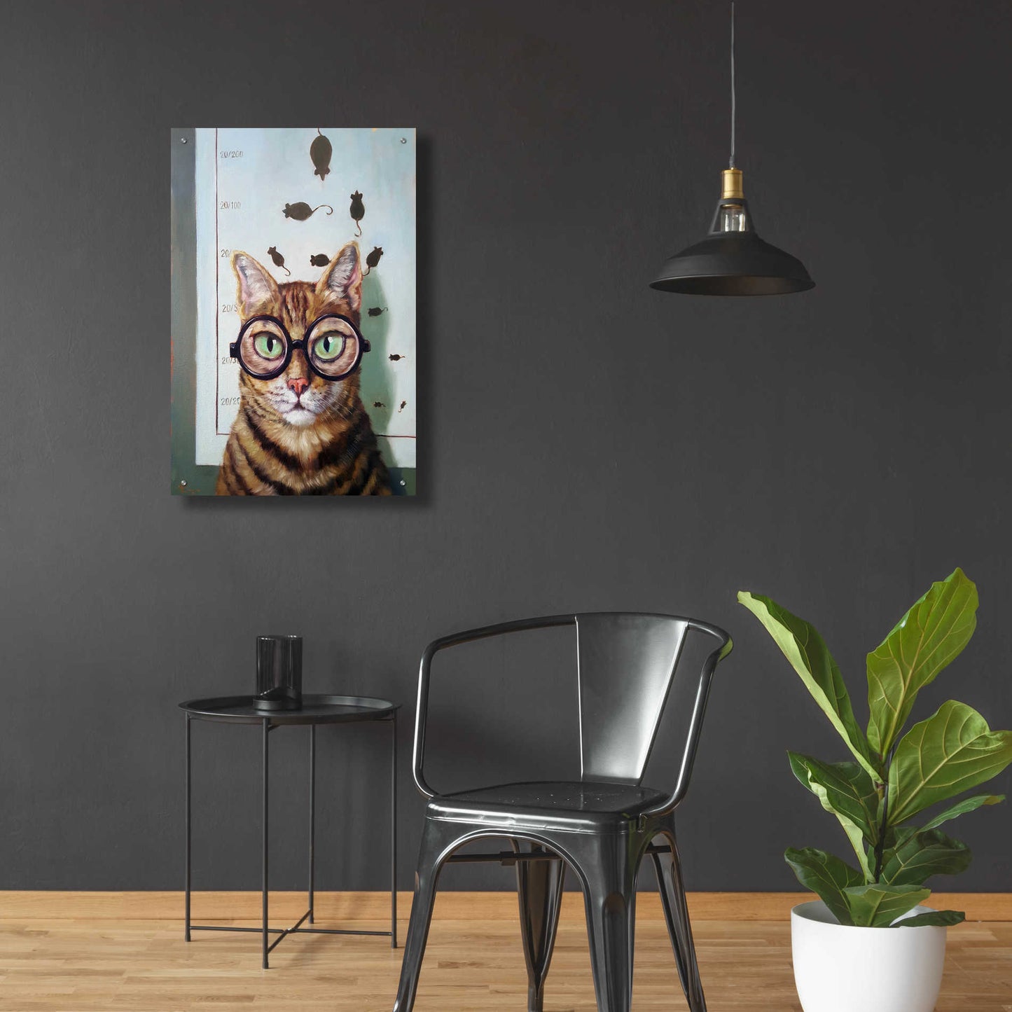 Epic Art 'Feline Eye Exam' by Lucia Heffernan, Acrylic Glass Wall Art,24x36