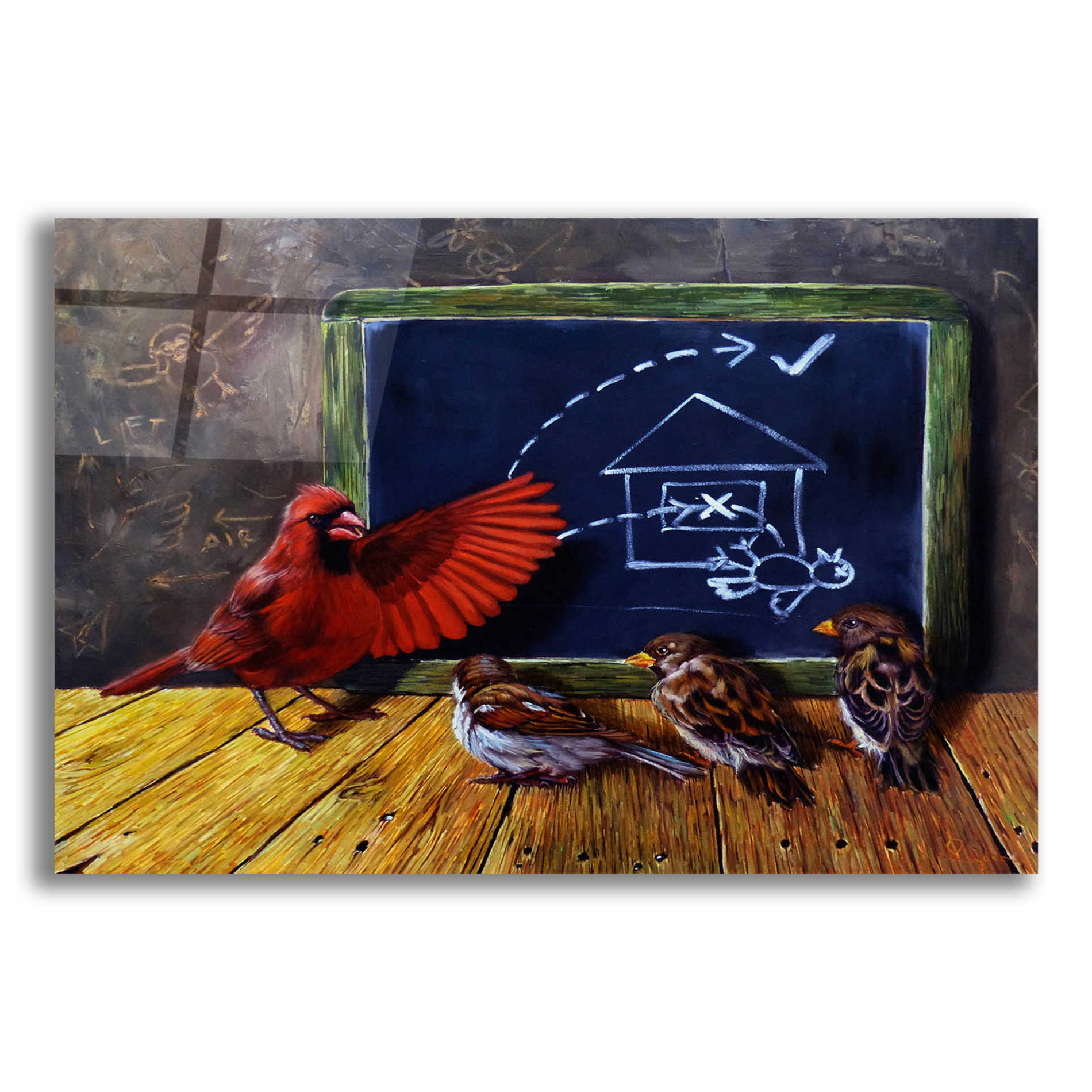 Epic Art 'Flight School' by Lucia Heffernan, Acrylic Glass Wall Art,16x12