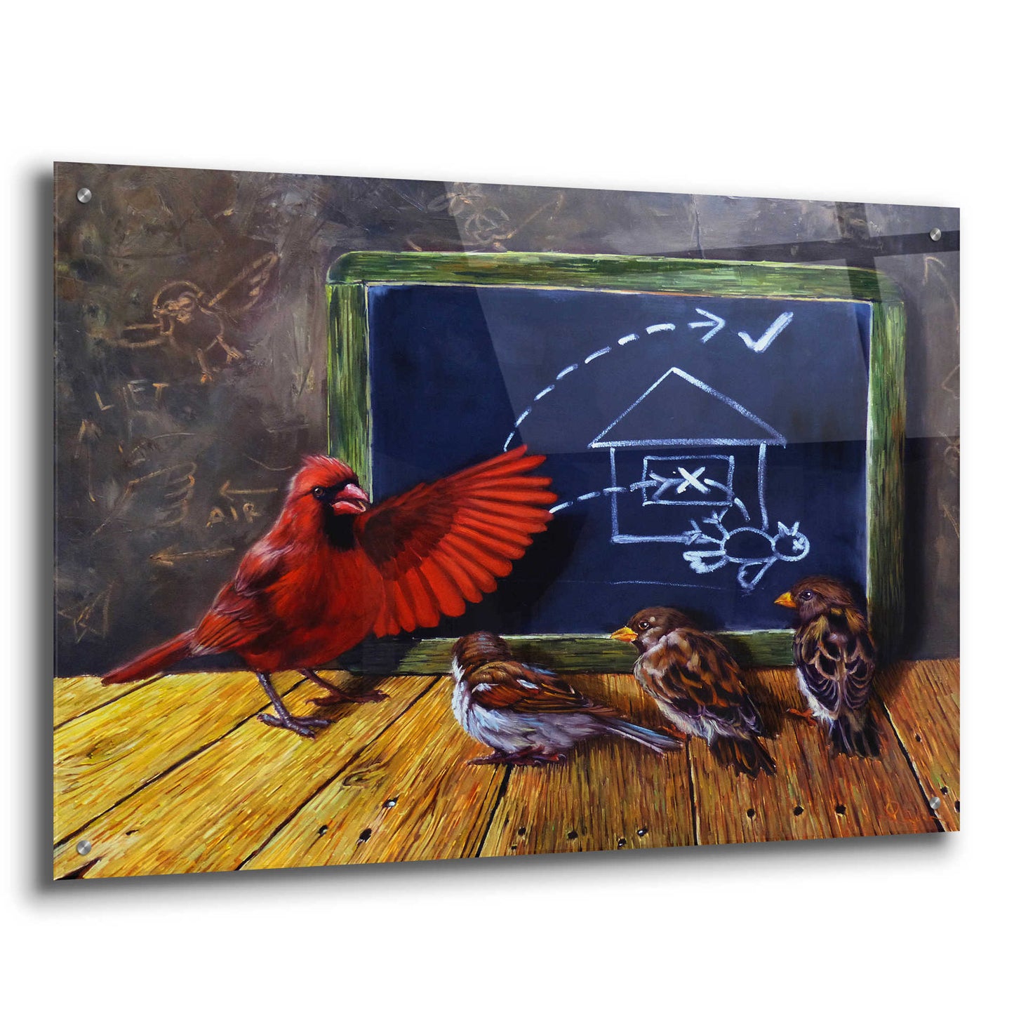 Epic Art 'Flight School' by Lucia Heffernan, Acrylic Glass Wall Art,36x24