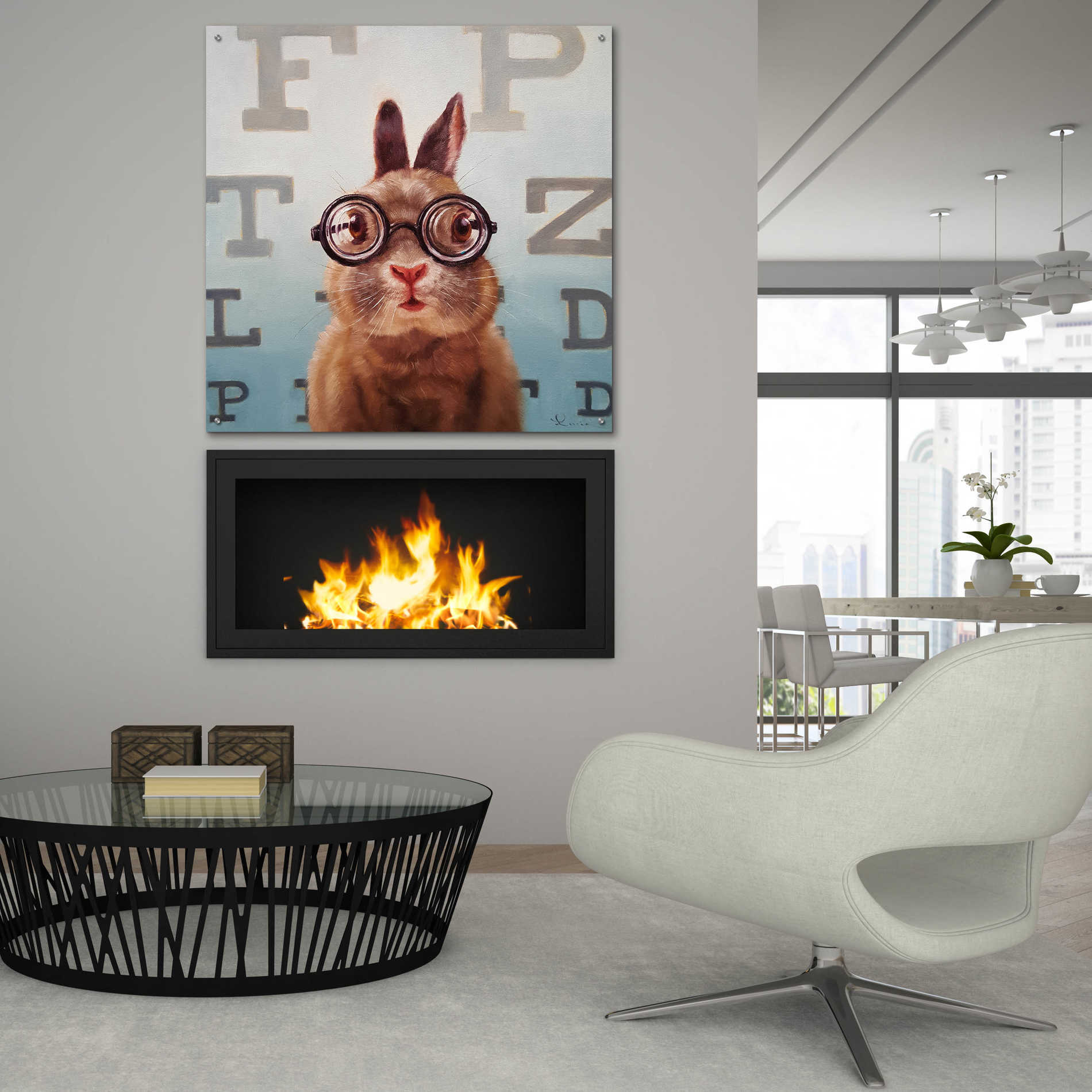 Epic Art 'Four Eyes' by Lucia Heffernan, Acrylic Glass Wall Art,36x36