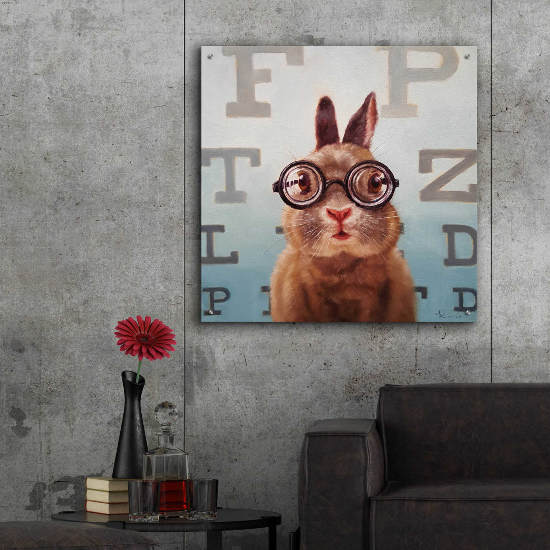 Epic Art 'Four Eyes' by Lucia Heffernan, Acrylic Glass Wall Art,36x36