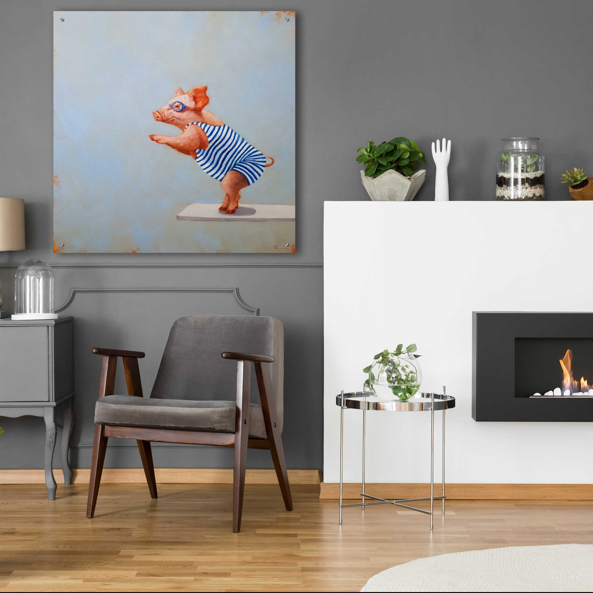 Epic Art 'The Plunge' by Lucia Heffernan, Acrylic Glass Wall Art,36x36