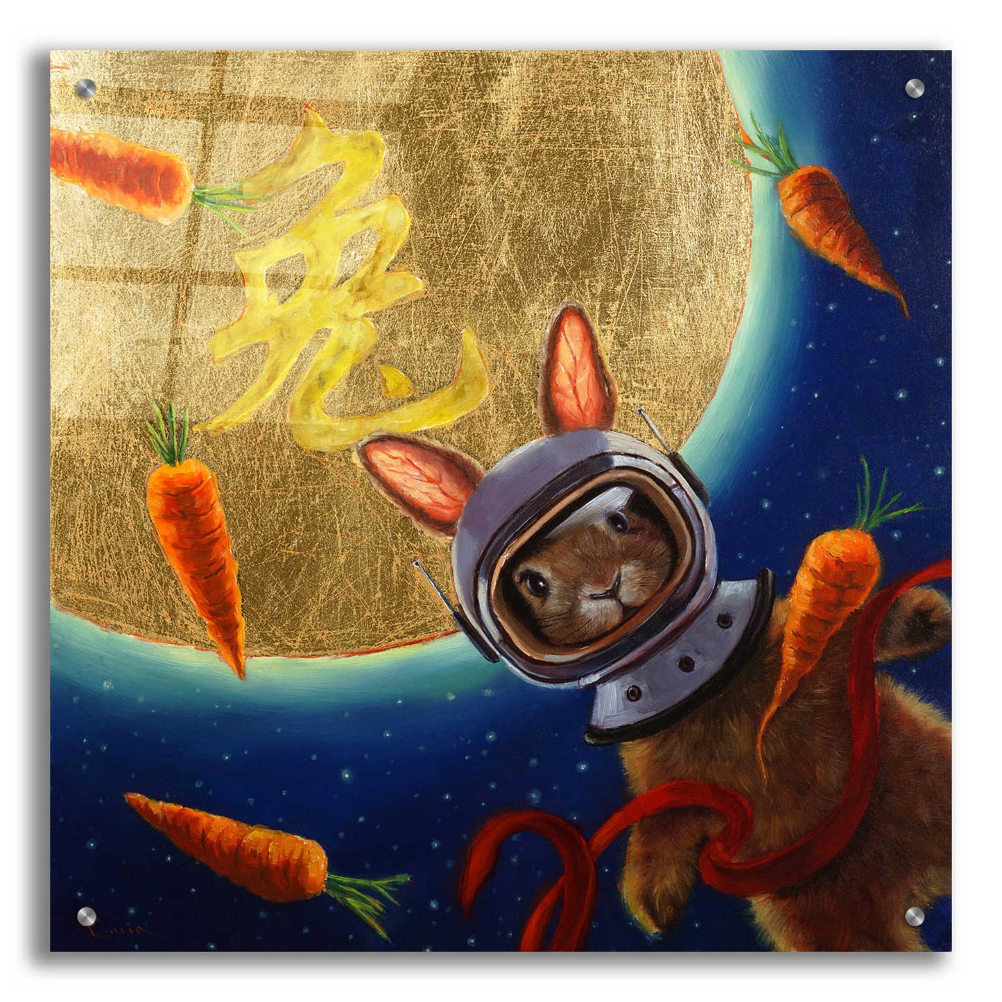 Epic Art 'Journey to the Moon' by Lucia Heffernan, Acrylic Glass Wall Art,24x24