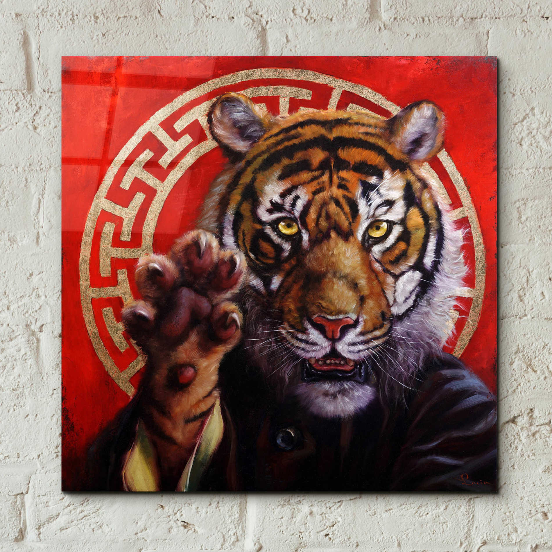 Epic Art 'Legend of Tiger Claw' by Lucia Heffernan, Acrylic Glass Wall Art,12x12