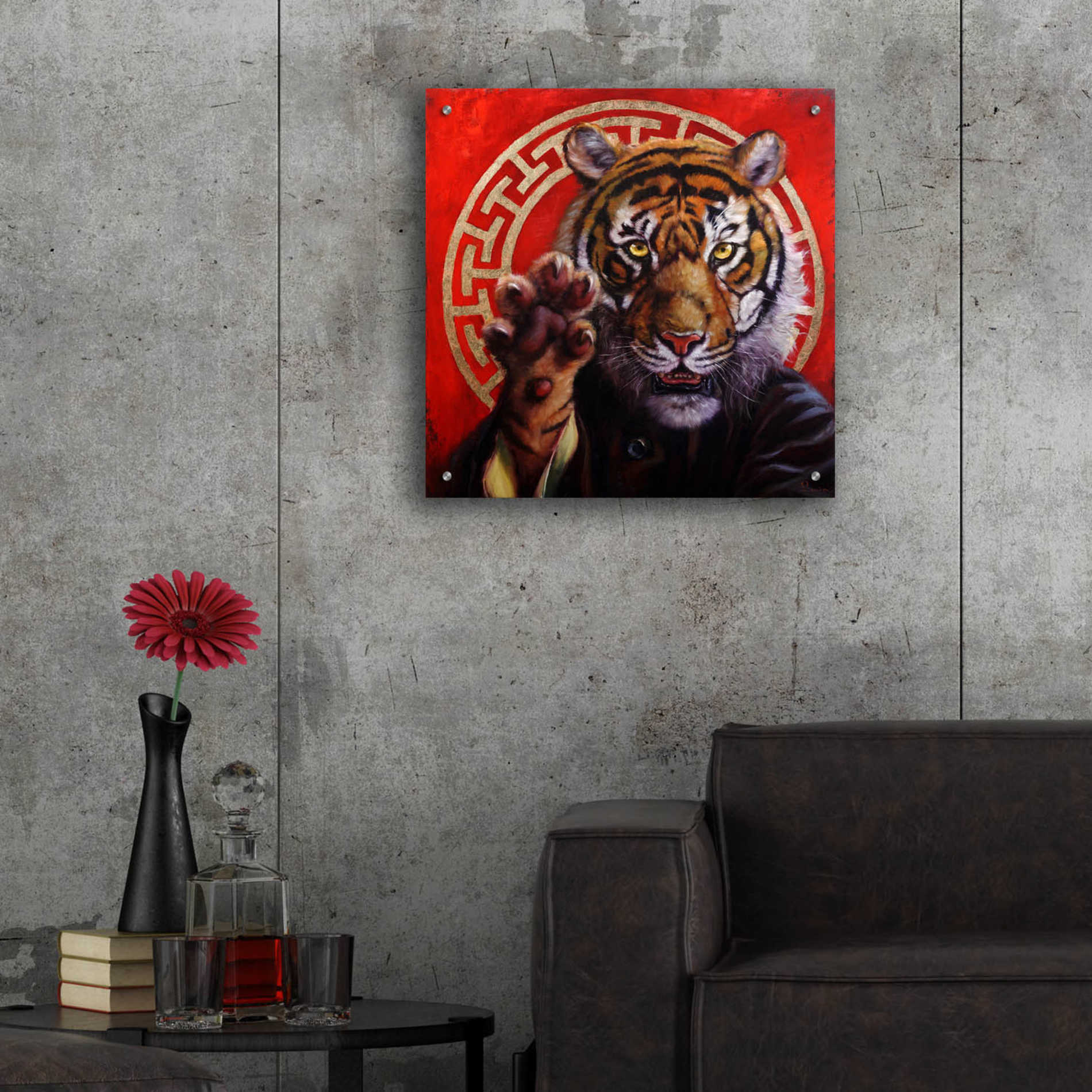 Epic Art 'Legend of Tiger Claw' by Lucia Heffernan, Acrylic Glass Wall Art,24x24