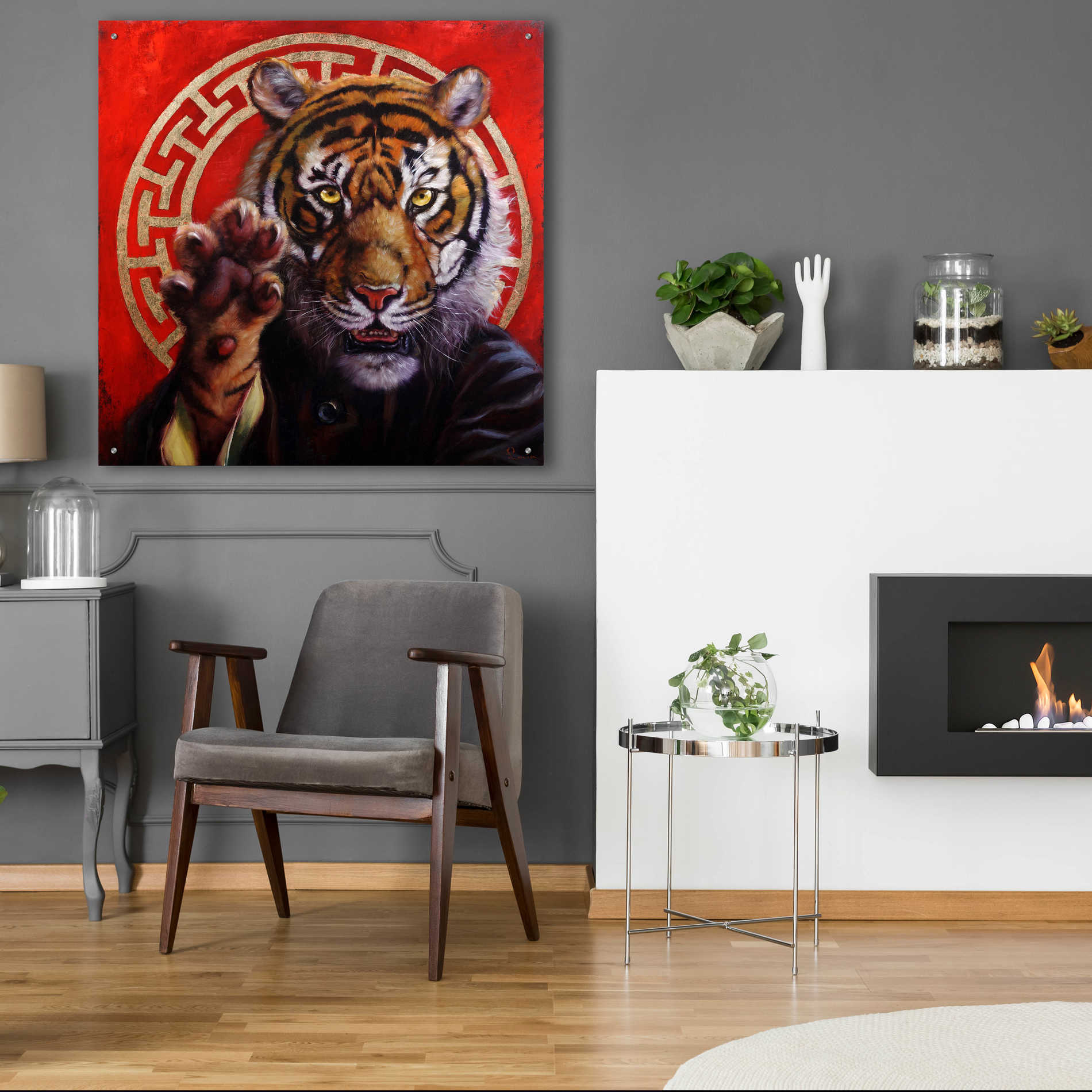 Epic Art 'Legend of Tiger Claw' by Lucia Heffernan, Acrylic Glass Wall Art,36x36