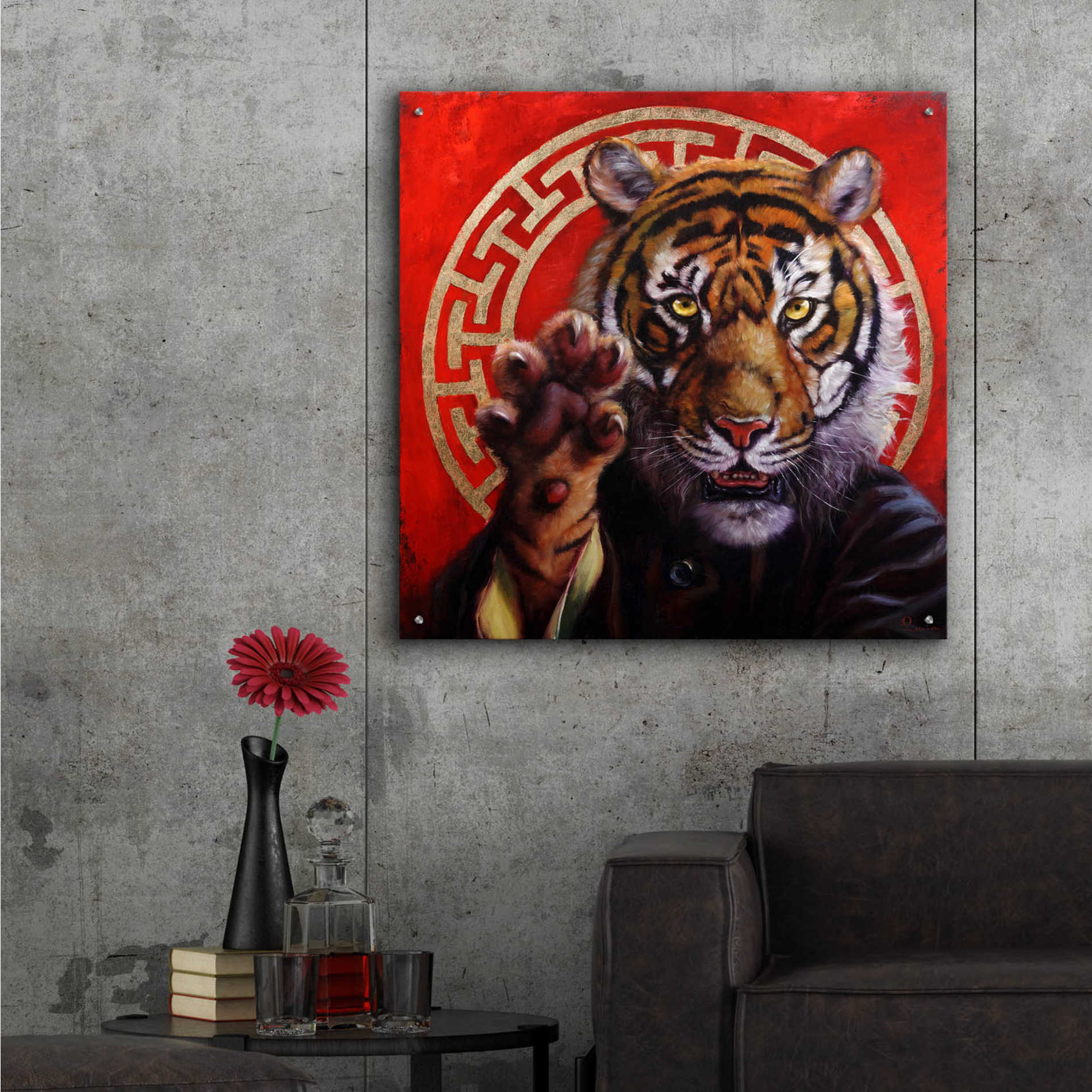 Epic Art 'Legend of Tiger Claw' by Lucia Heffernan, Acrylic Glass Wall Art,36x36