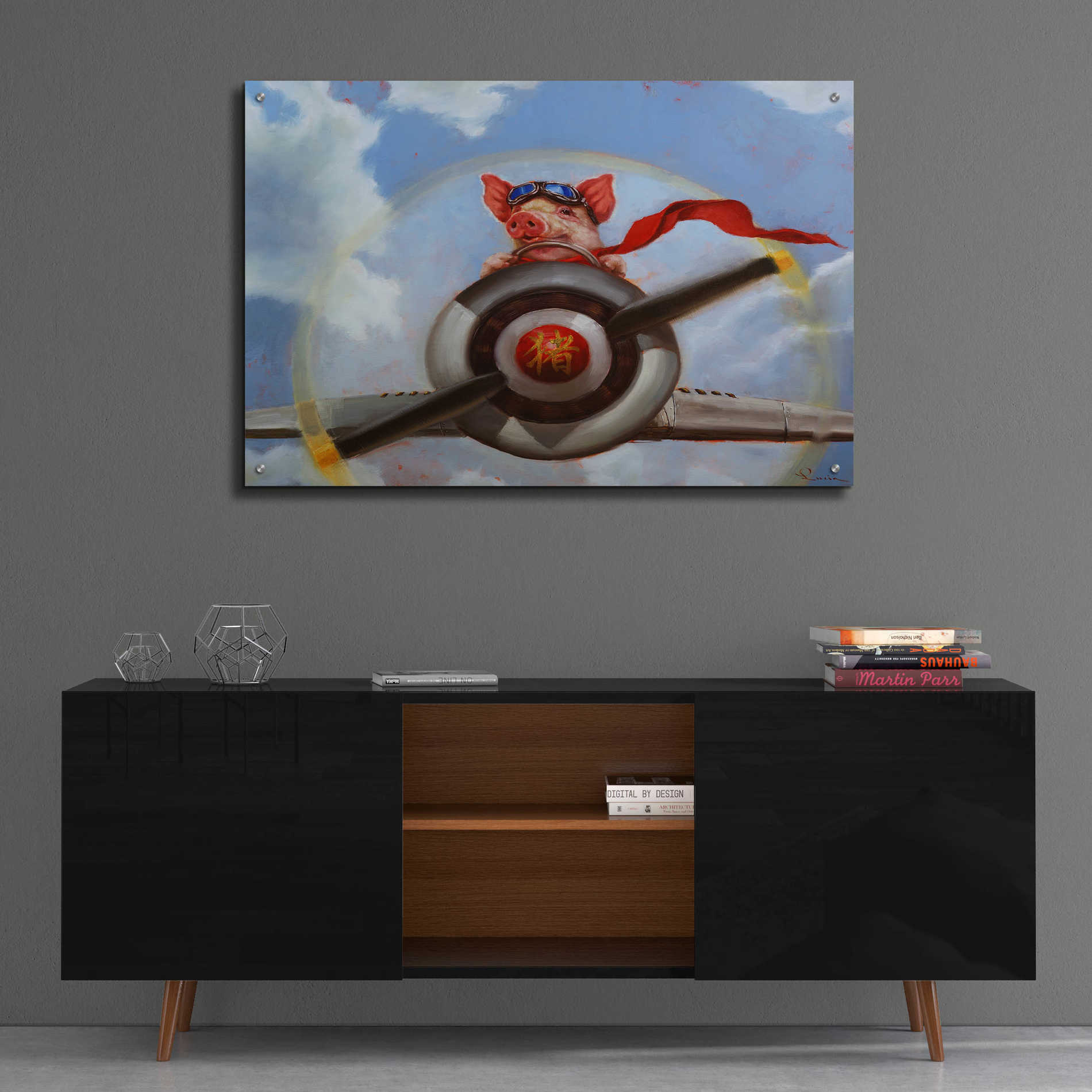 Epic Art 'When Pigs Fly' by Lucia Heffernan, Acrylic Glass Wall Art,36x24