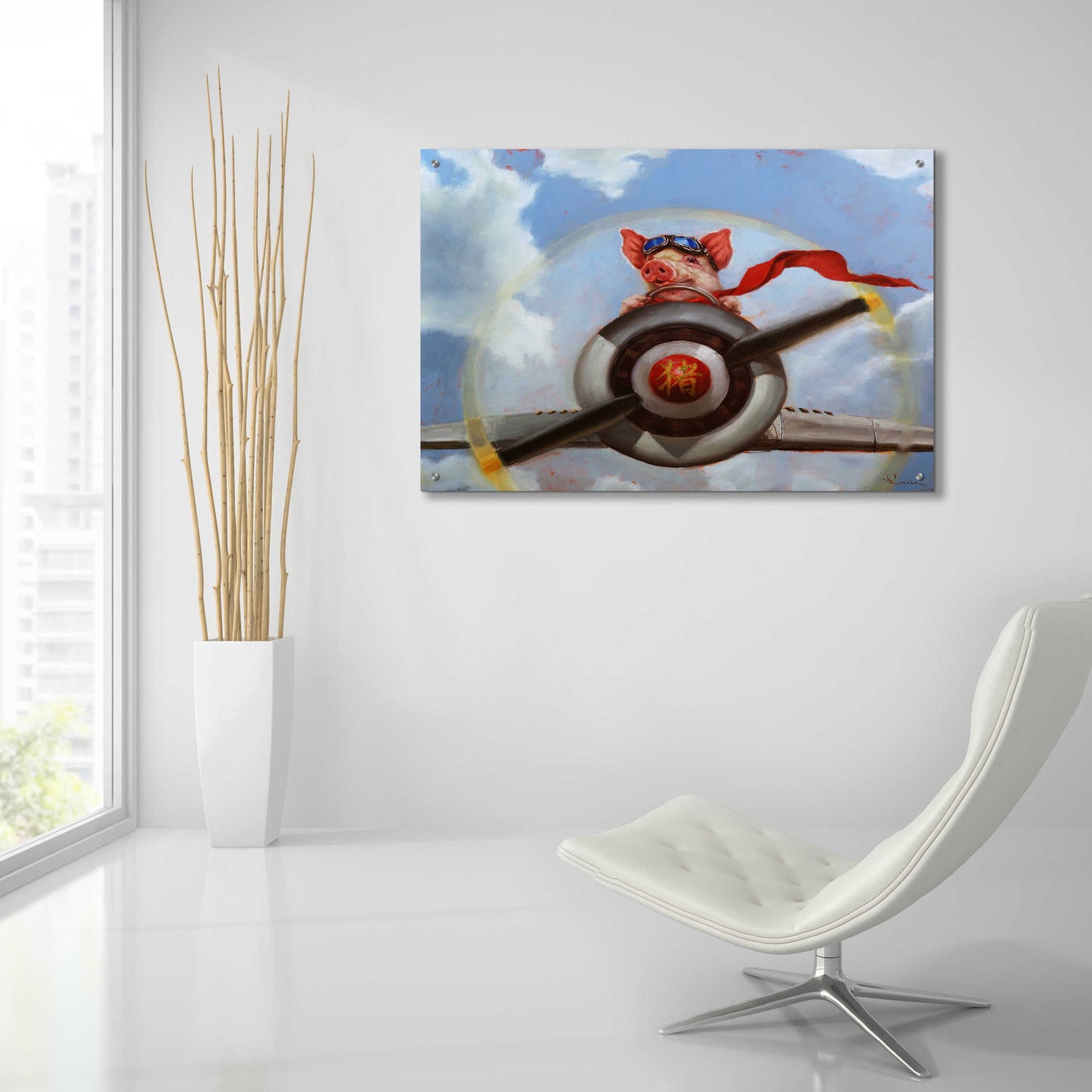 Epic Art 'When Pigs Fly' by Lucia Heffernan, Acrylic Glass Wall Art,36x24