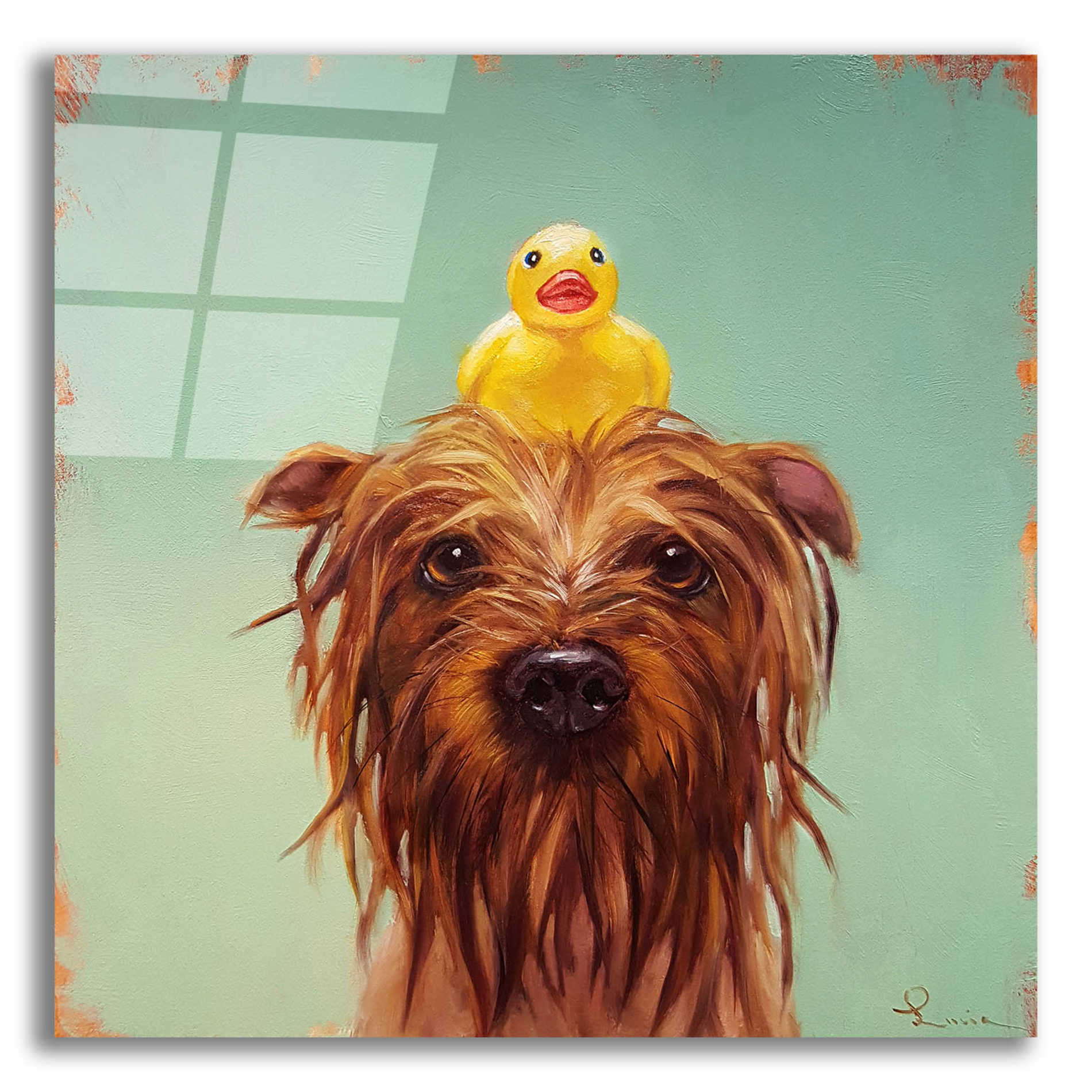 Epic Art 'Bath Time' by Lucia Heffernan, Acrylic Glass Wall Art,12x12