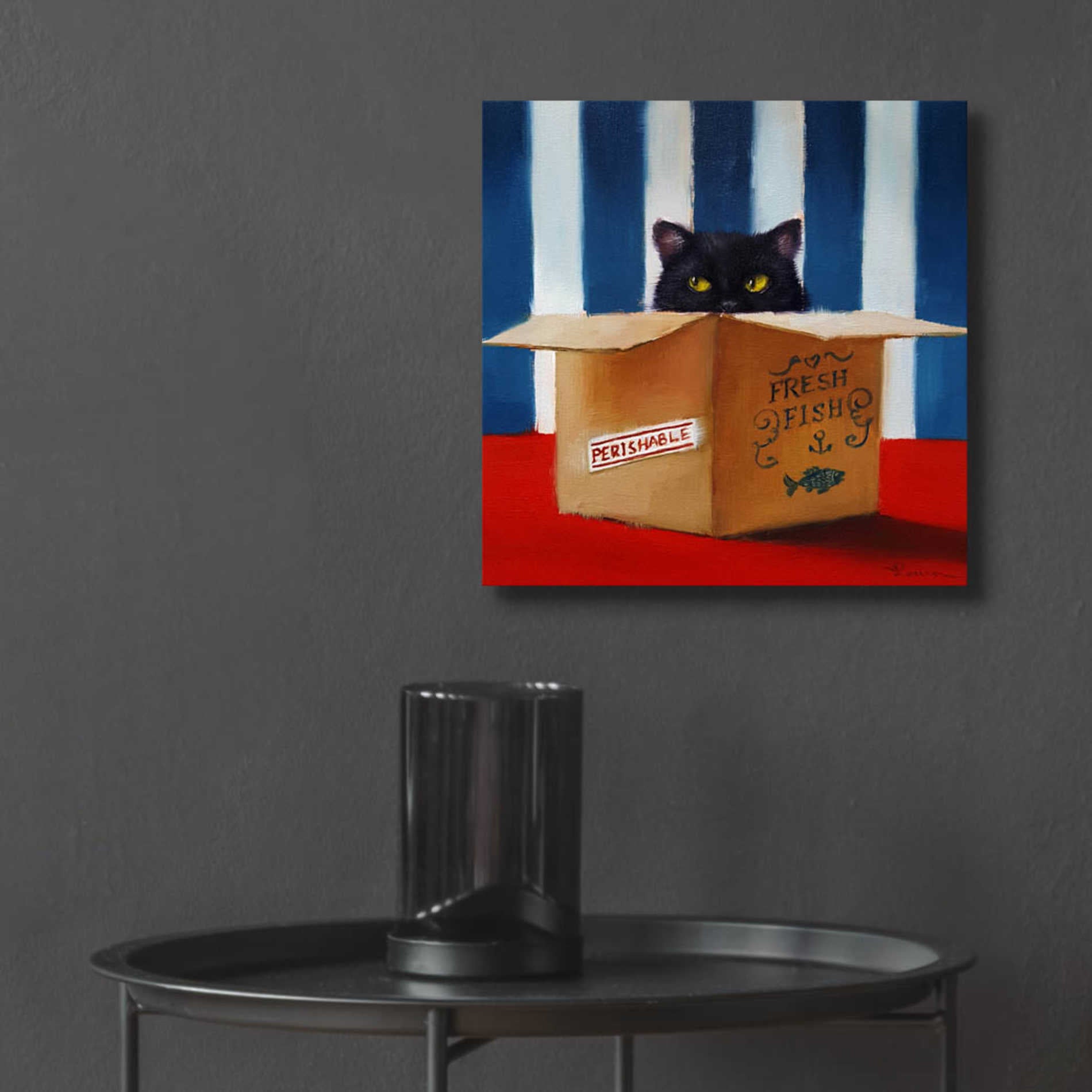 Epic Art 'Cat Burglar' by Lucia Heffernan, Acrylic Glass Wall Art,12x12