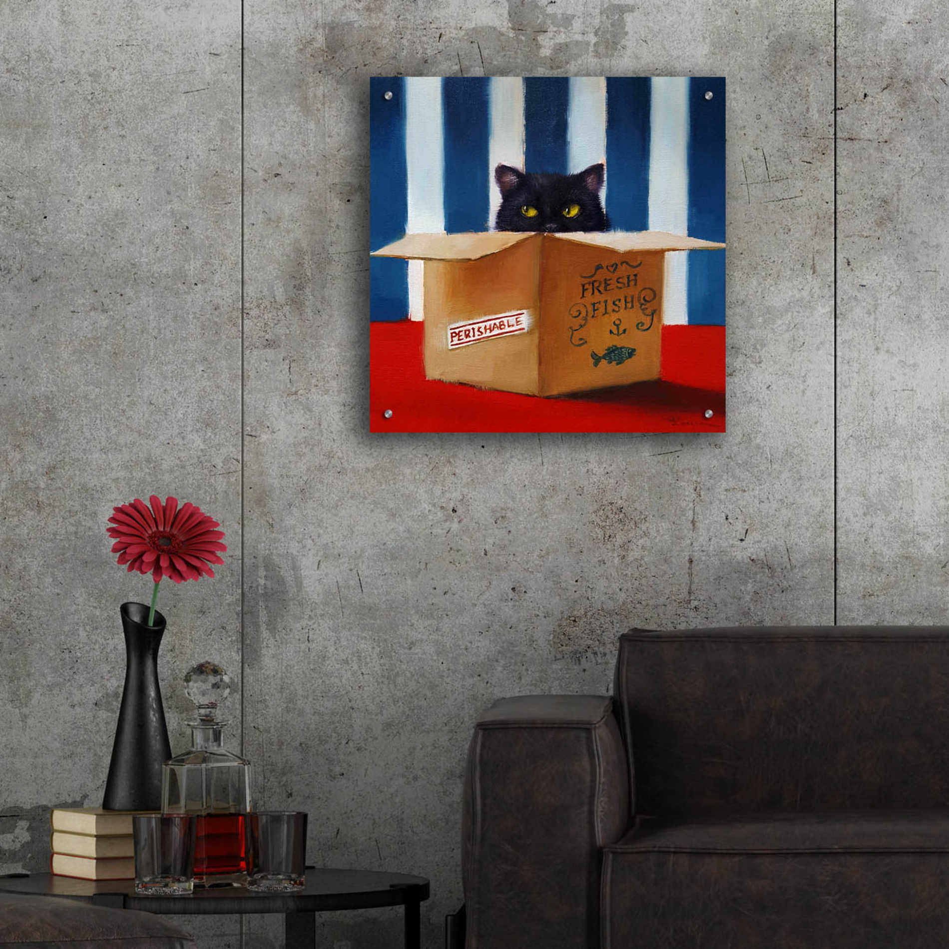 Epic Art 'Cat Burglar' by Lucia Heffernan, Acrylic Glass Wall Art,24x24