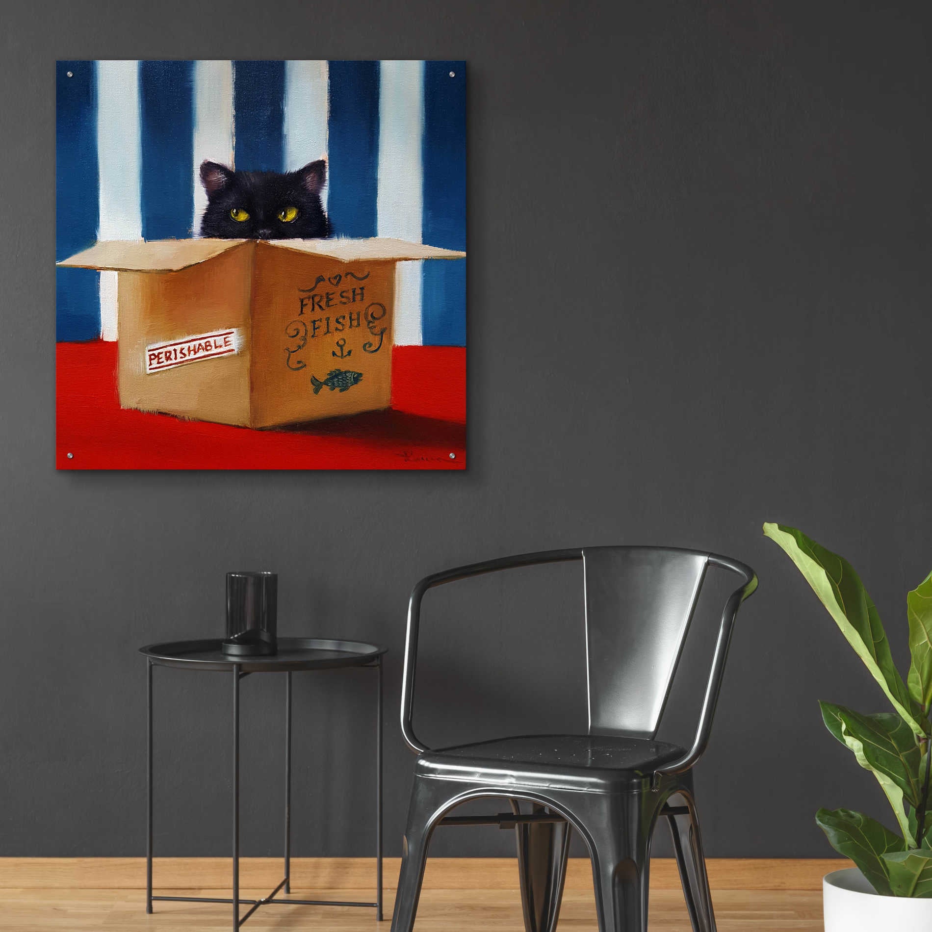 Epic Art 'Cat Burglar' by Lucia Heffernan, Acrylic Glass Wall Art,36x36