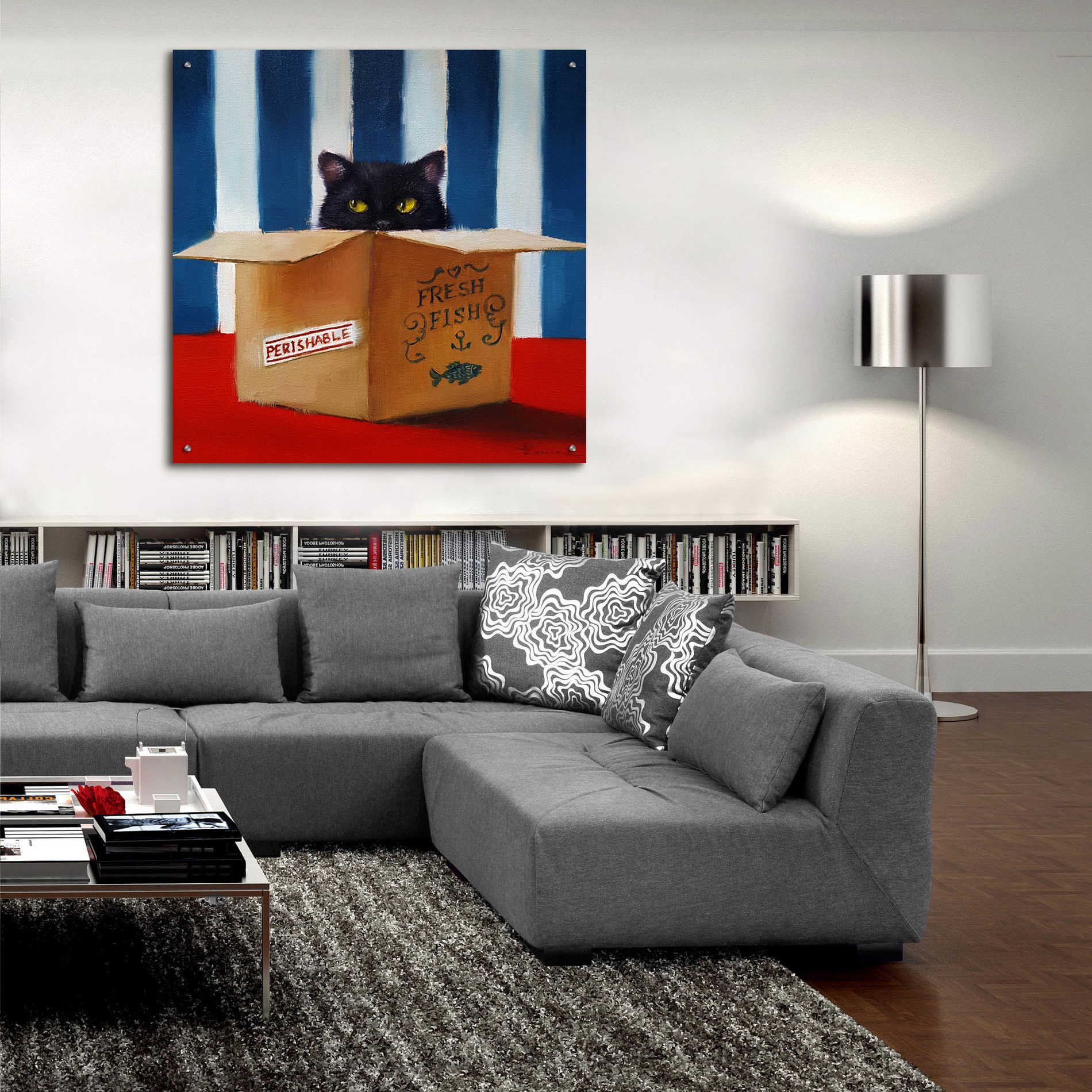 Epic Art 'Cat Burglar' by Lucia Heffernan, Acrylic Glass Wall Art,36x36