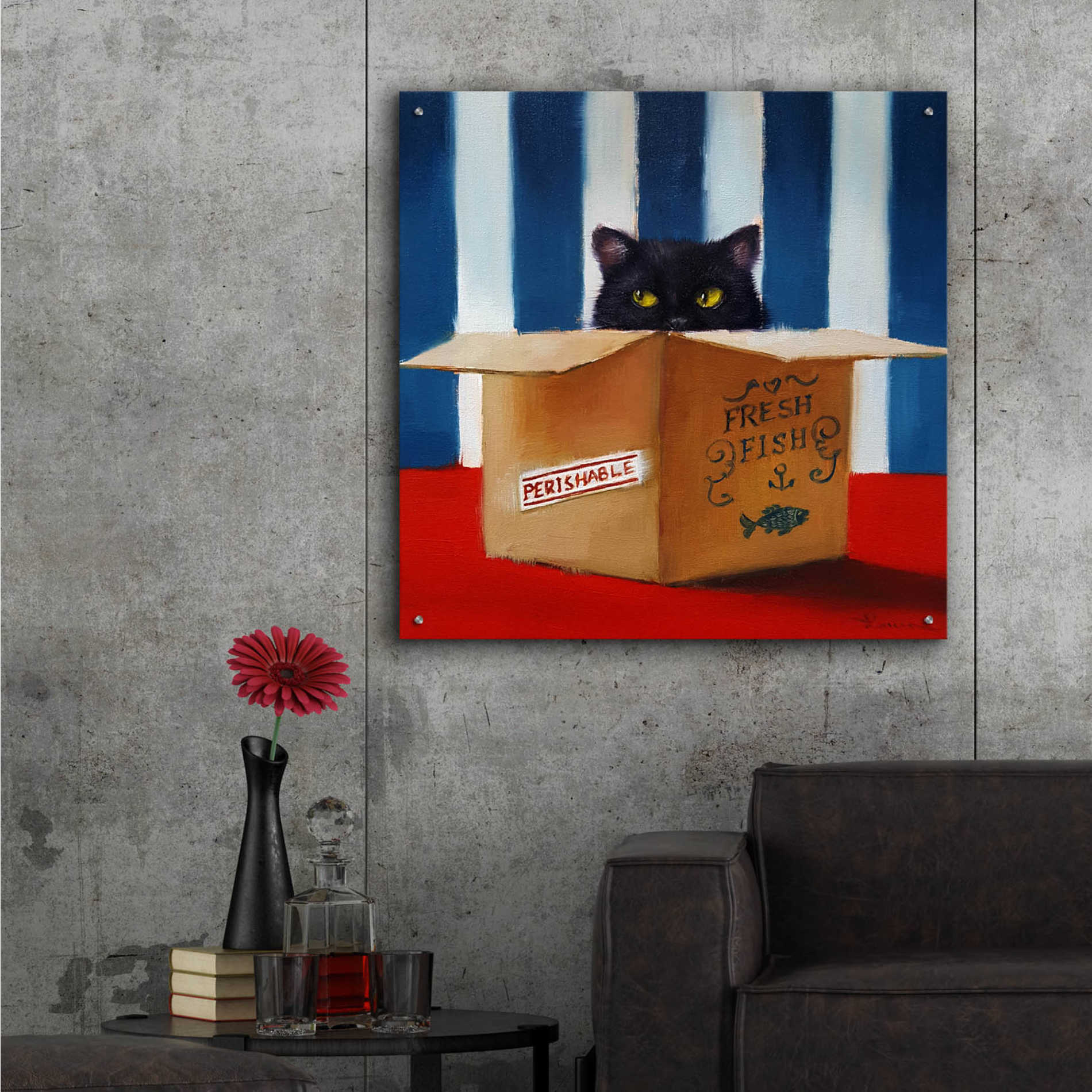 Epic Art 'Cat Burglar' by Lucia Heffernan, Acrylic Glass Wall Art,36x36