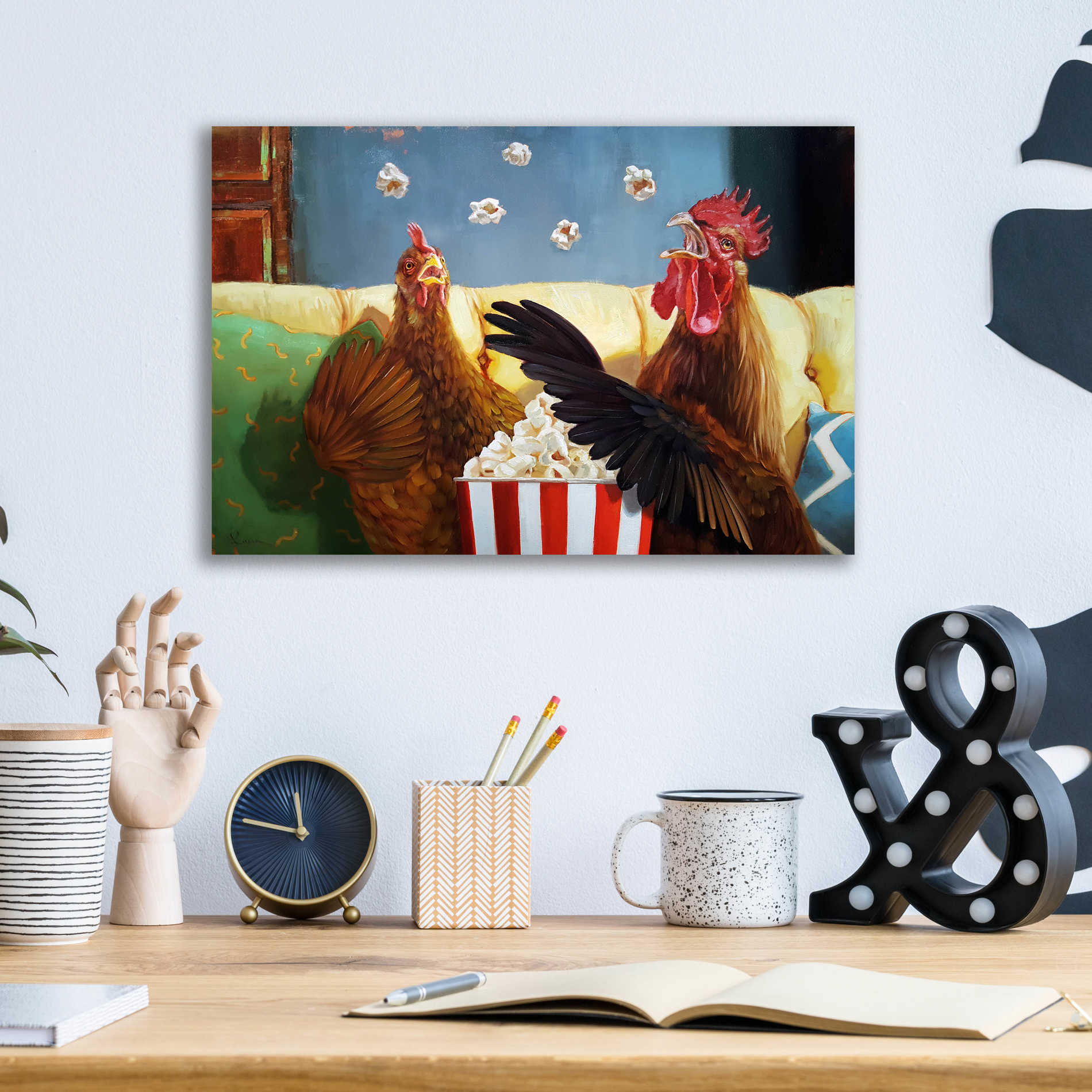 Epic Art 'Popcorn Chickens' by Lucia Heffernan, Acrylic Glass Wall Art,16x12