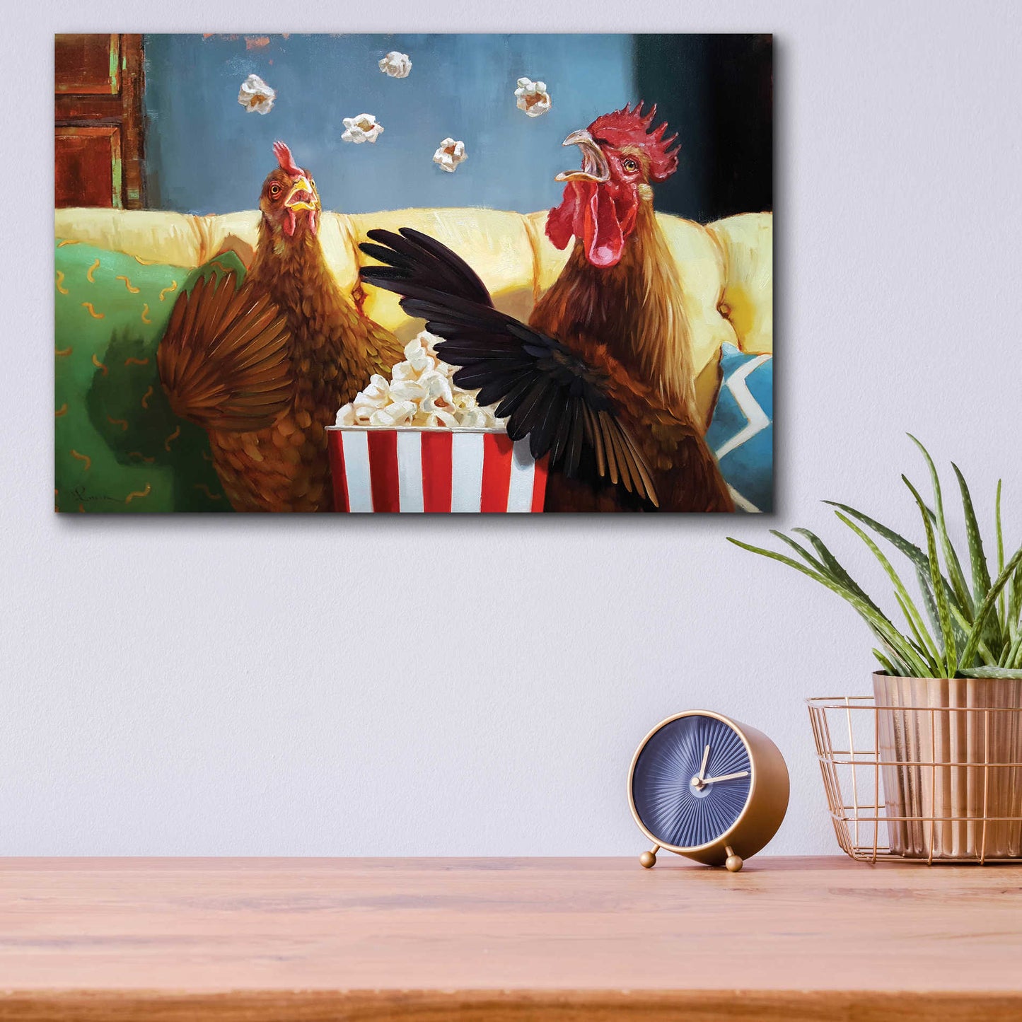 Epic Art 'Popcorn Chickens' by Lucia Heffernan, Acrylic Glass Wall Art,16x12