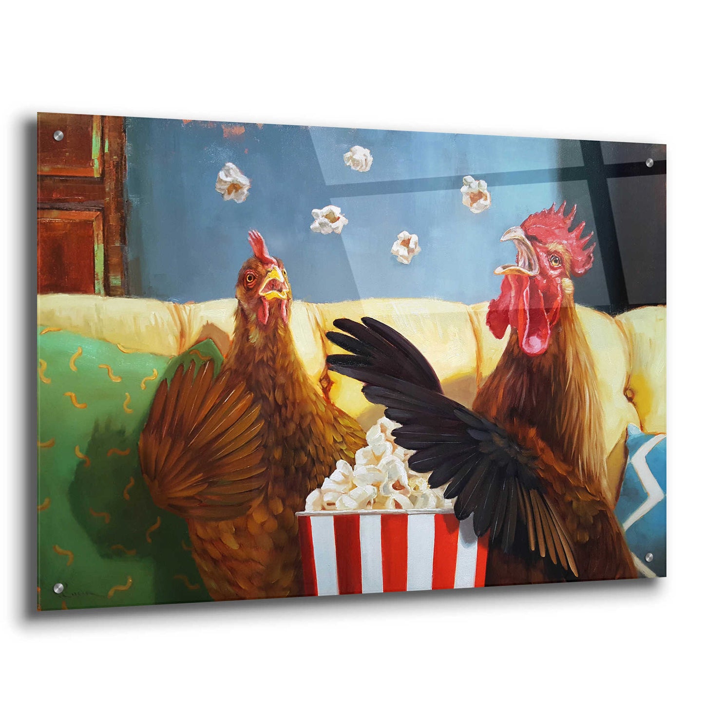 Epic Art 'Popcorn Chickens' by Lucia Heffernan, Acrylic Glass Wall Art,36x24