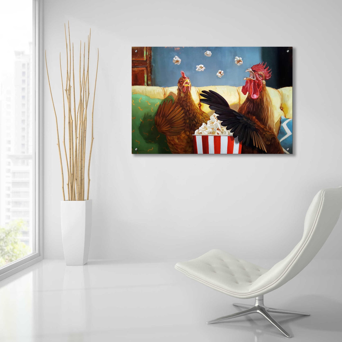 Epic Art 'Popcorn Chickens' by Lucia Heffernan, Acrylic Glass Wall Art,36x24