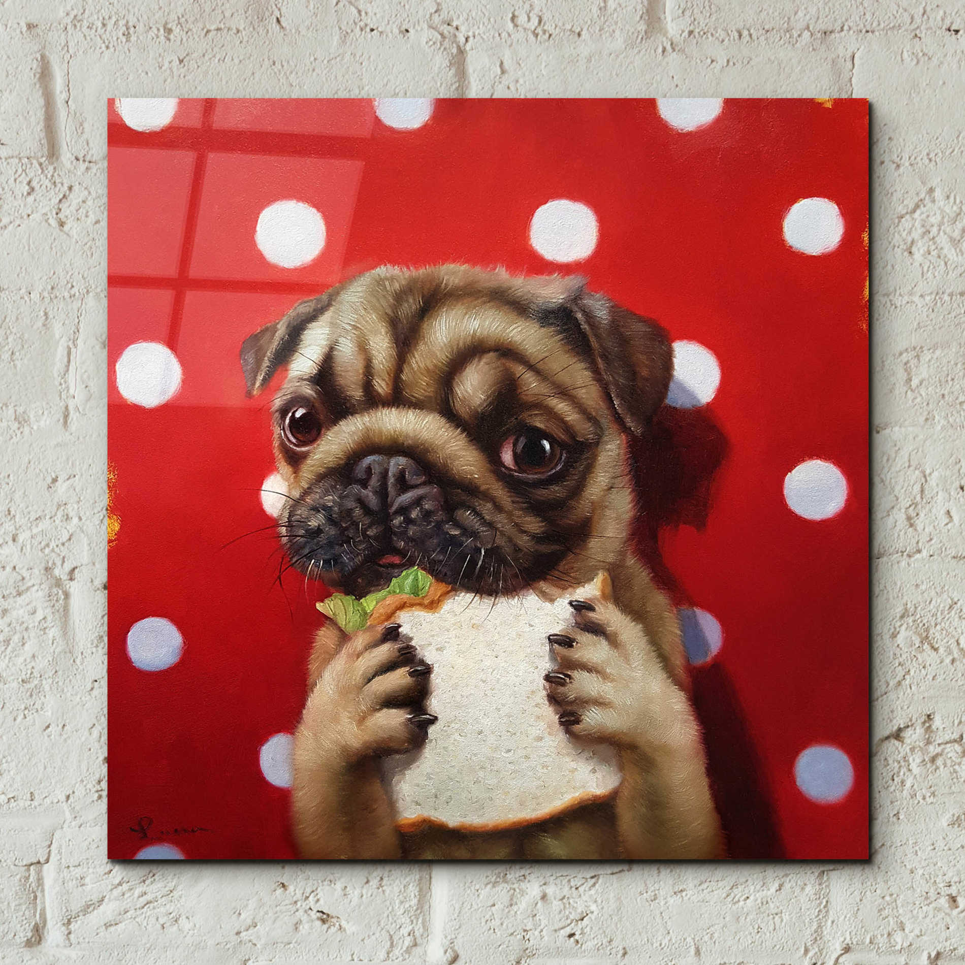 Epic Art 'Pugalicious' by Lucia Heffernan, Acrylic Glass Wall Art,12x12