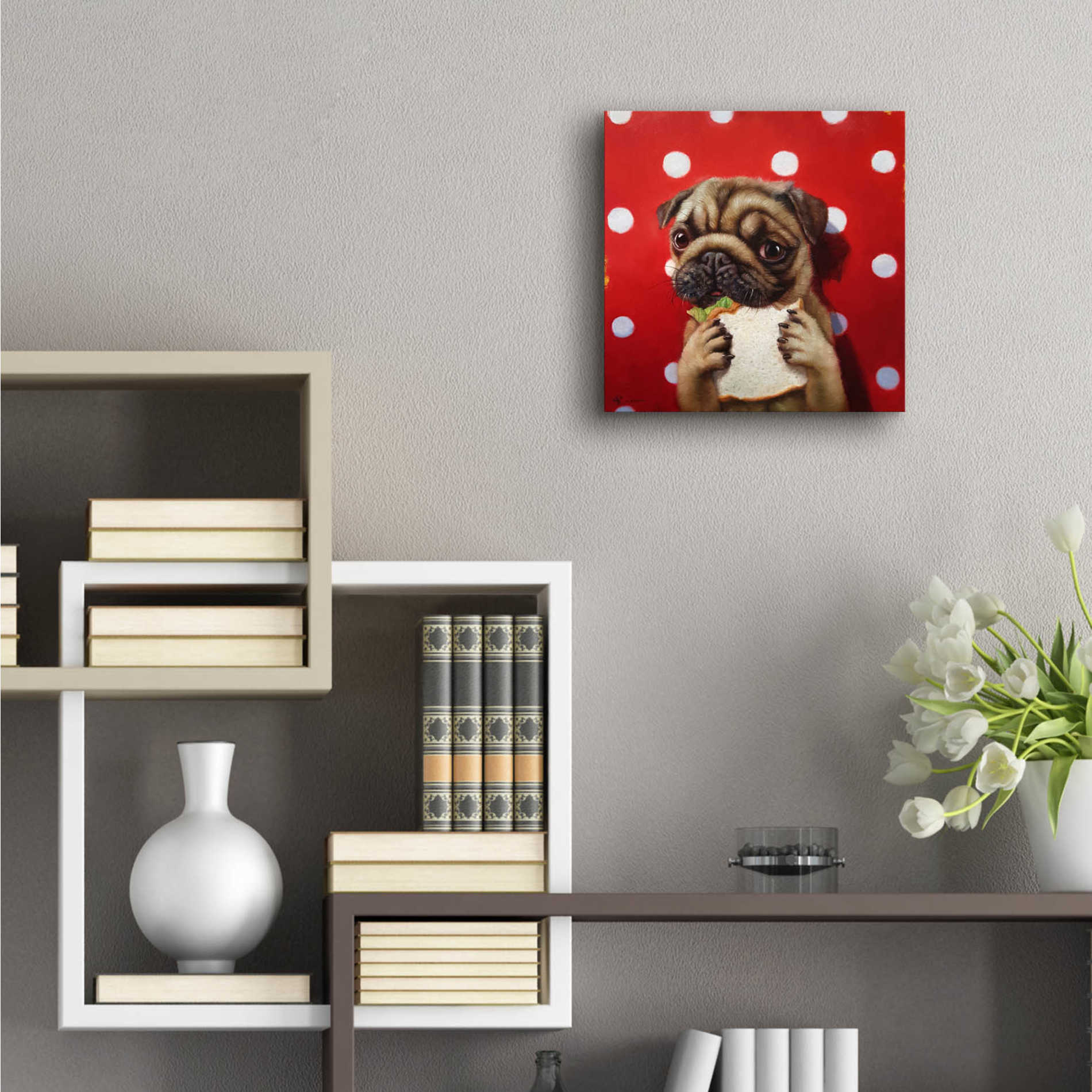 Epic Art 'Pugalicious' by Lucia Heffernan, Acrylic Glass Wall Art,12x12