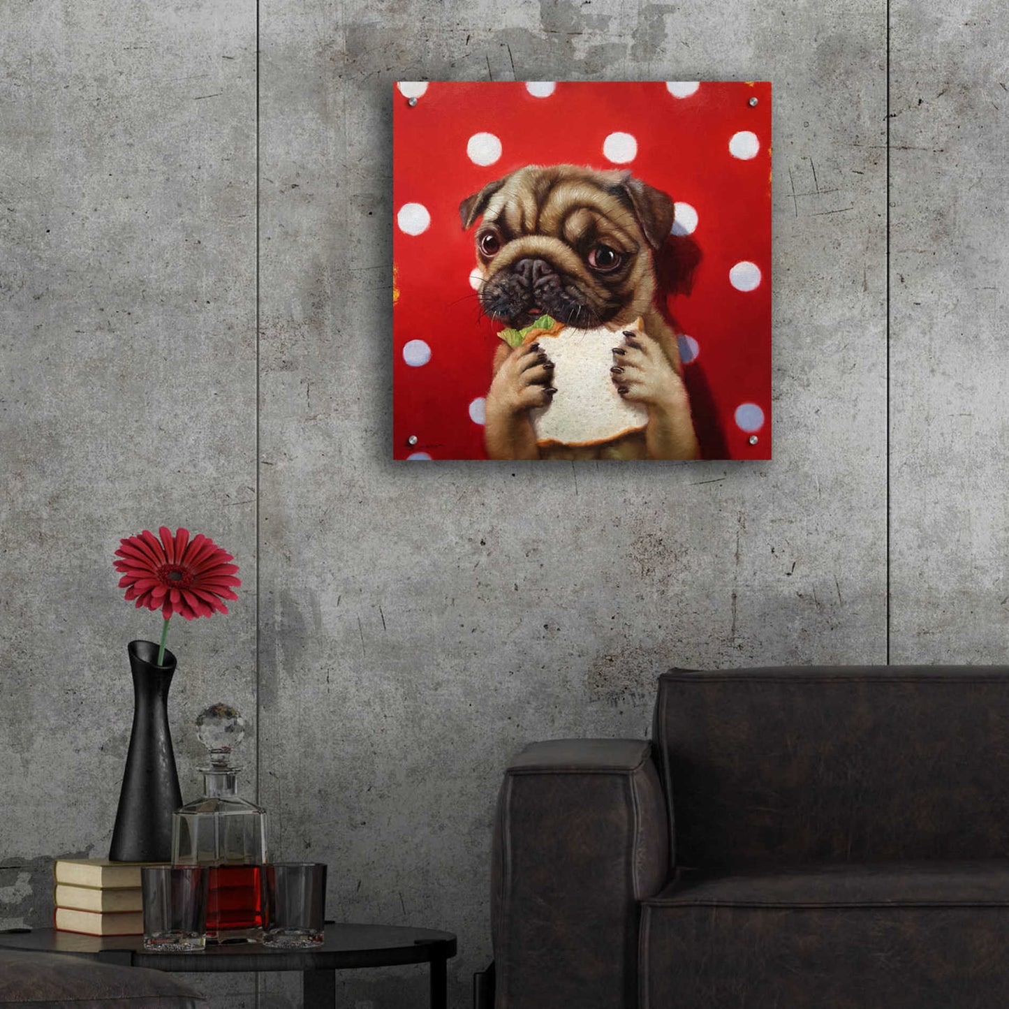 Epic Art 'Pugalicious' by Lucia Heffernan, Acrylic Glass Wall Art,24x24