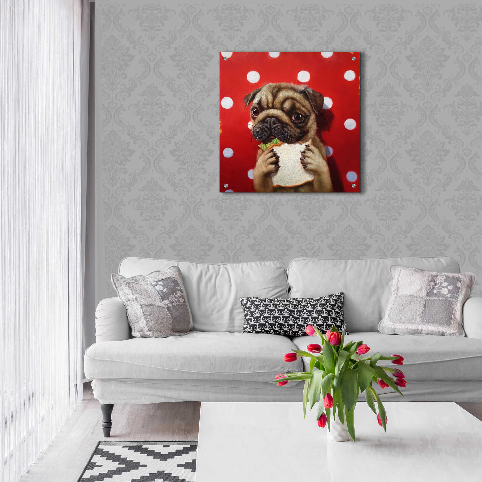 Epic Art 'Pugalicious' by Lucia Heffernan, Acrylic Glass Wall Art,24x24