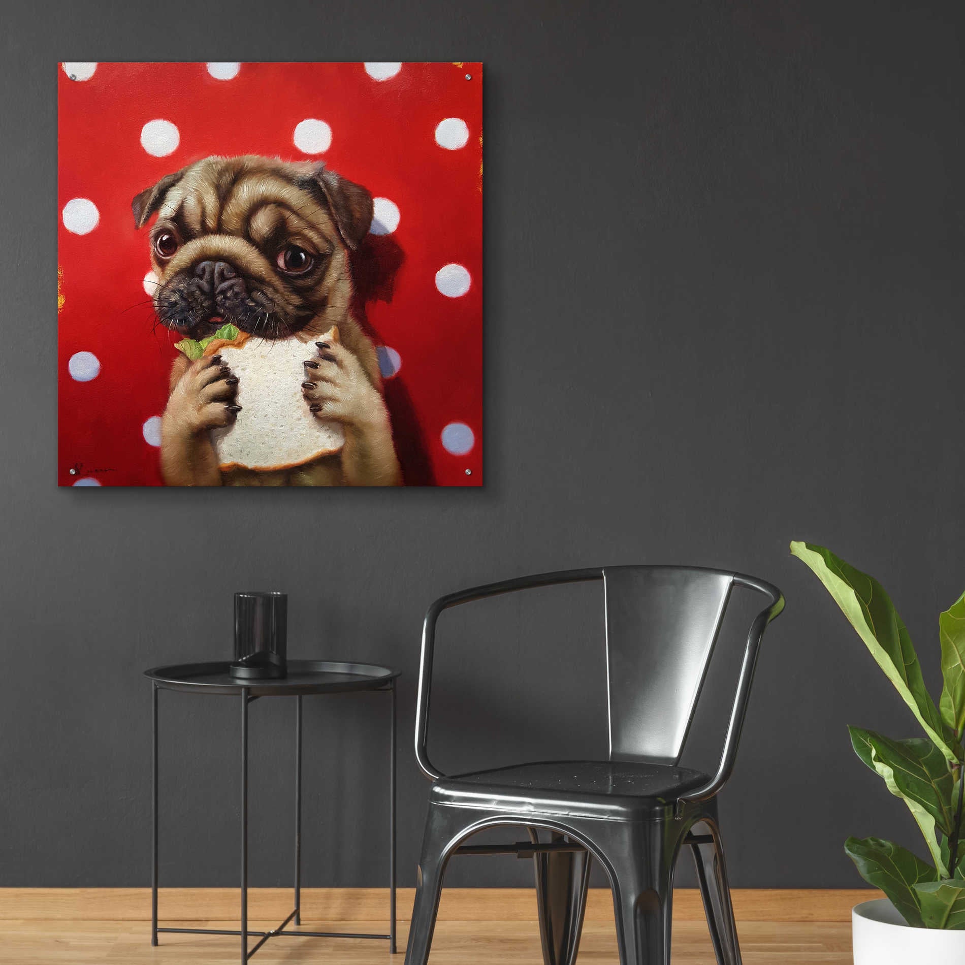 Epic Art 'Pugalicious' by Lucia Heffernan, Acrylic Glass Wall Art,36x36