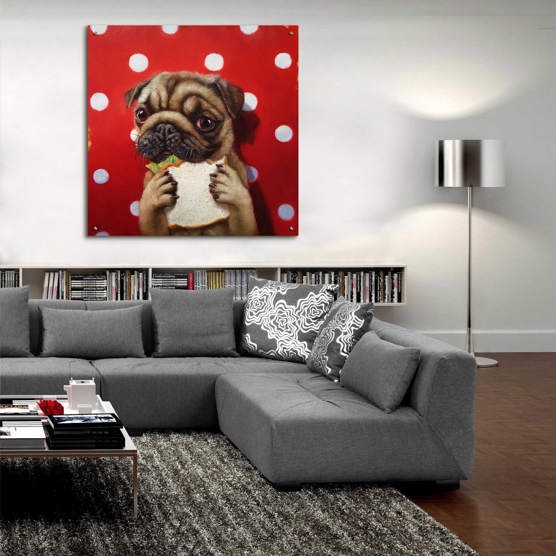 Epic Art 'Pugalicious' by Lucia Heffernan, Acrylic Glass Wall Art,36x36