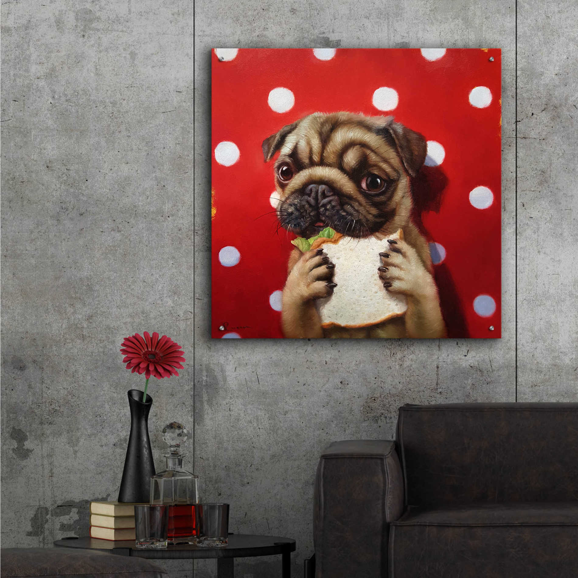 Epic Art 'Pugalicious' by Lucia Heffernan, Acrylic Glass Wall Art,36x36