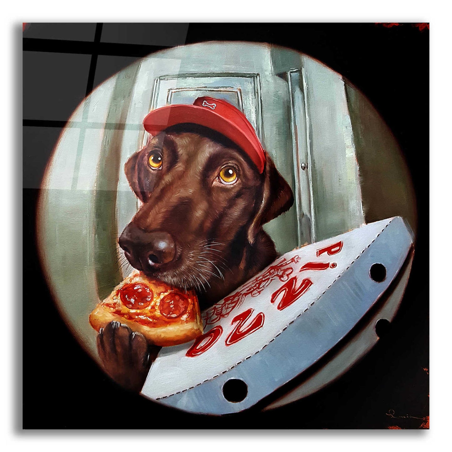 Epic Art 'Pupperoni' by Lucia Heffernan, Acrylic Glass Wall Art,12x12