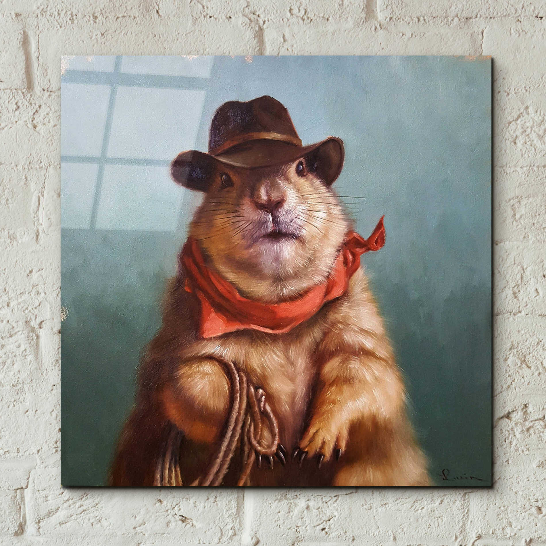 Epic Art 'Underground Cowboy' by Lucia Heffernan, Acrylic Glass Wall Art,12x12