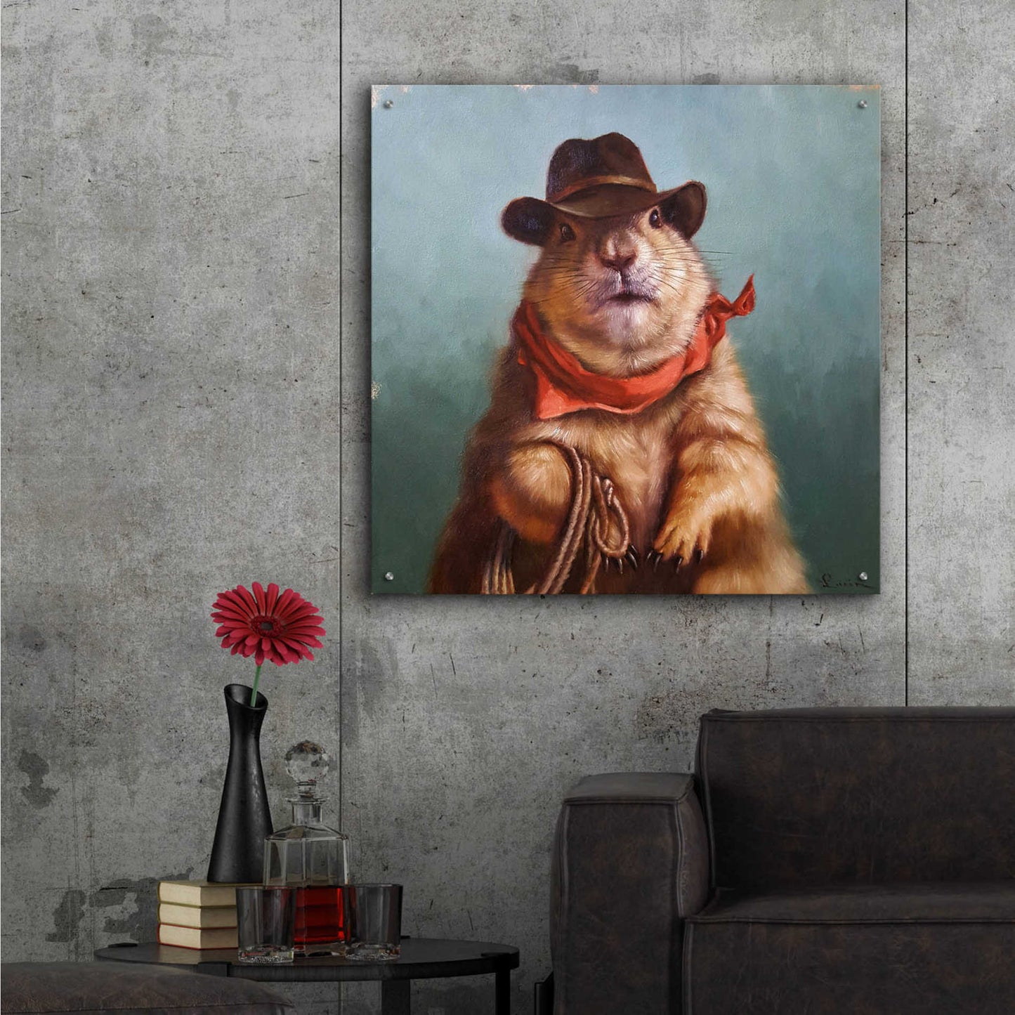 Epic Art 'Underground Cowboy' by Lucia Heffernan, Acrylic Glass Wall Art,36x36